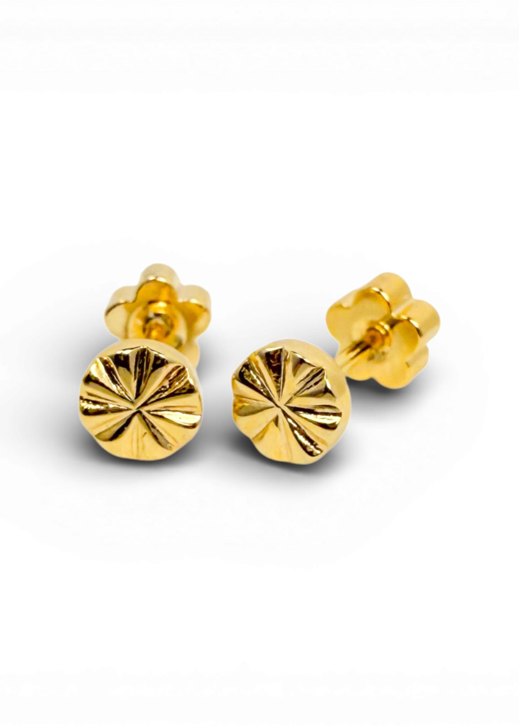 Ethic Goods Tiny Gold Sunburst Stud Earrings