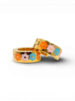 Ethic Goods Gold Thick Flower Hoop Earrings [18K Gold]
