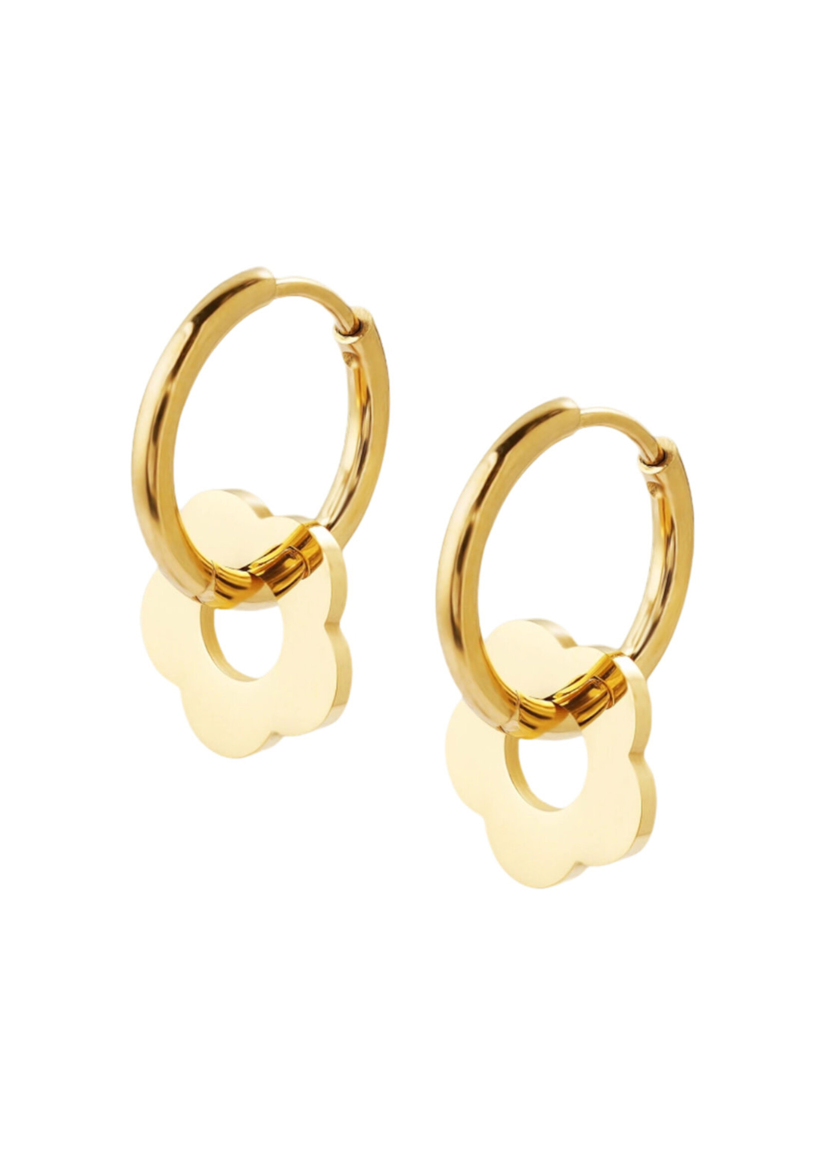 Ethic Goods Flower Hoop Earrings [18K Gold]