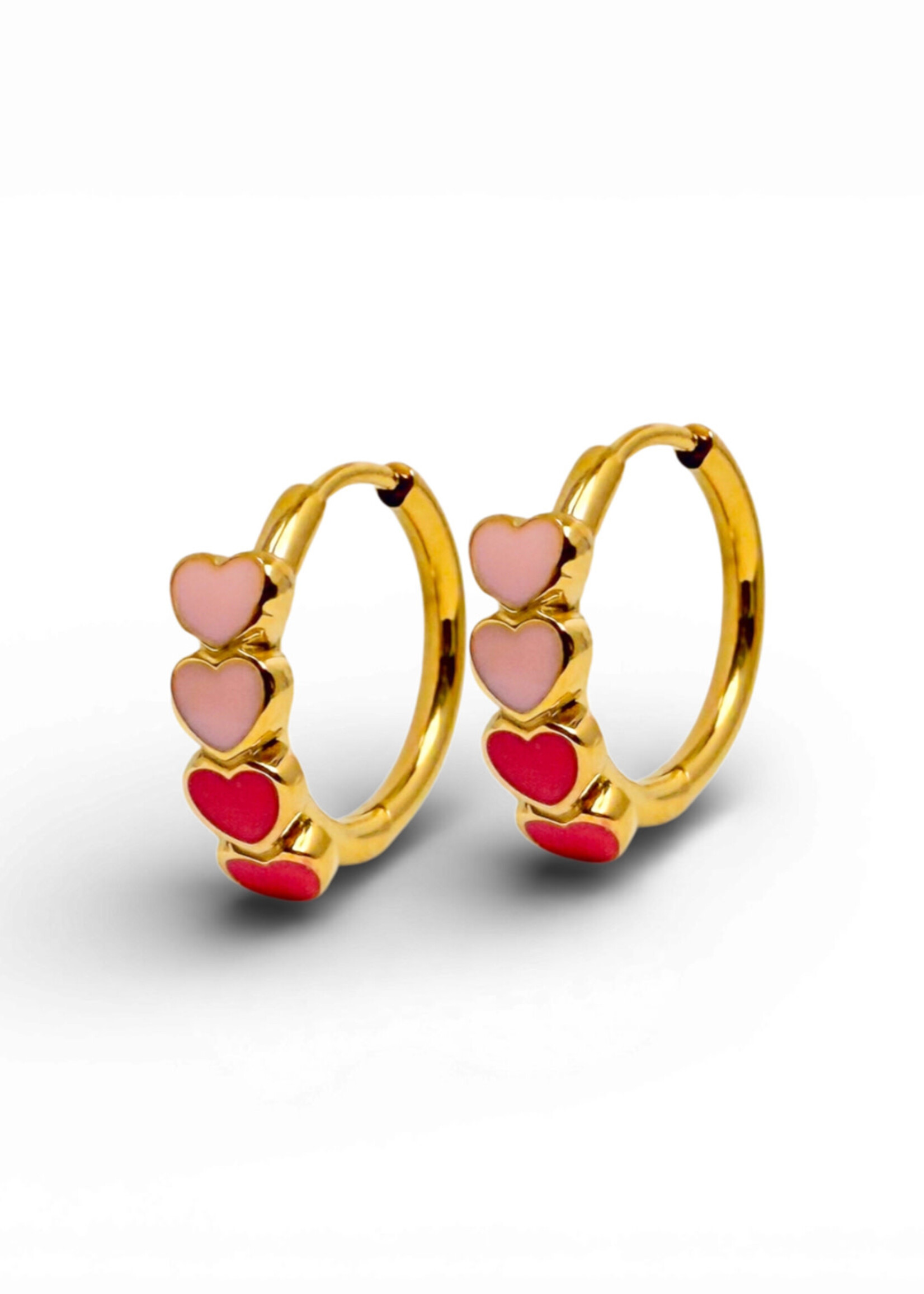 Ethic Goods Ombre Heart Hoop Earrings [18K Gold]