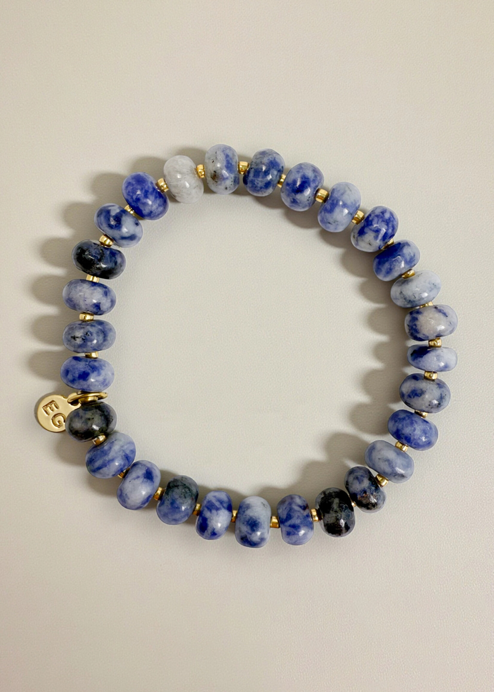 Ethic Goods Lapis Rondelle Gemstone Beaded Bracelet