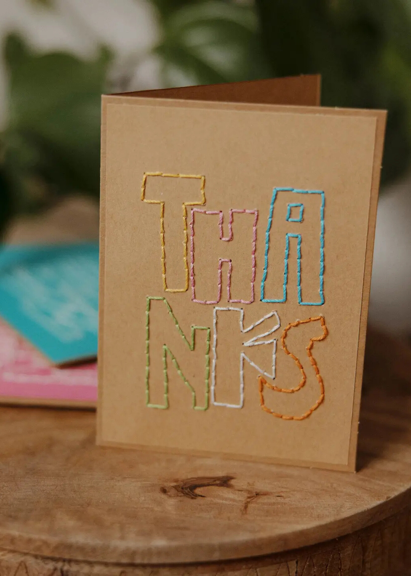 Rosie's Boutique Haiti Bold Thanks Handstitched Card