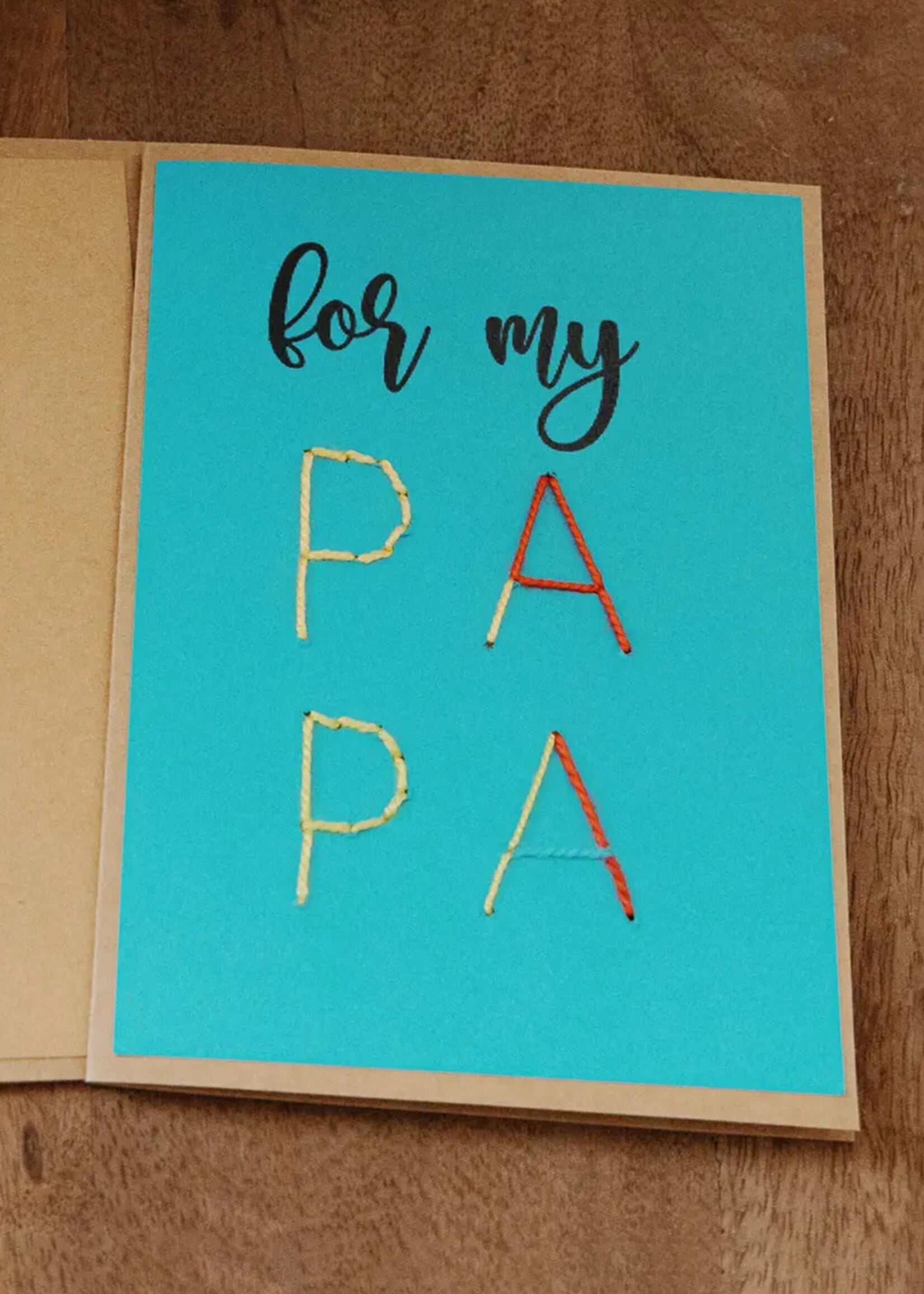Rosie's Boutique Haiti For My Papa Handstitched Card