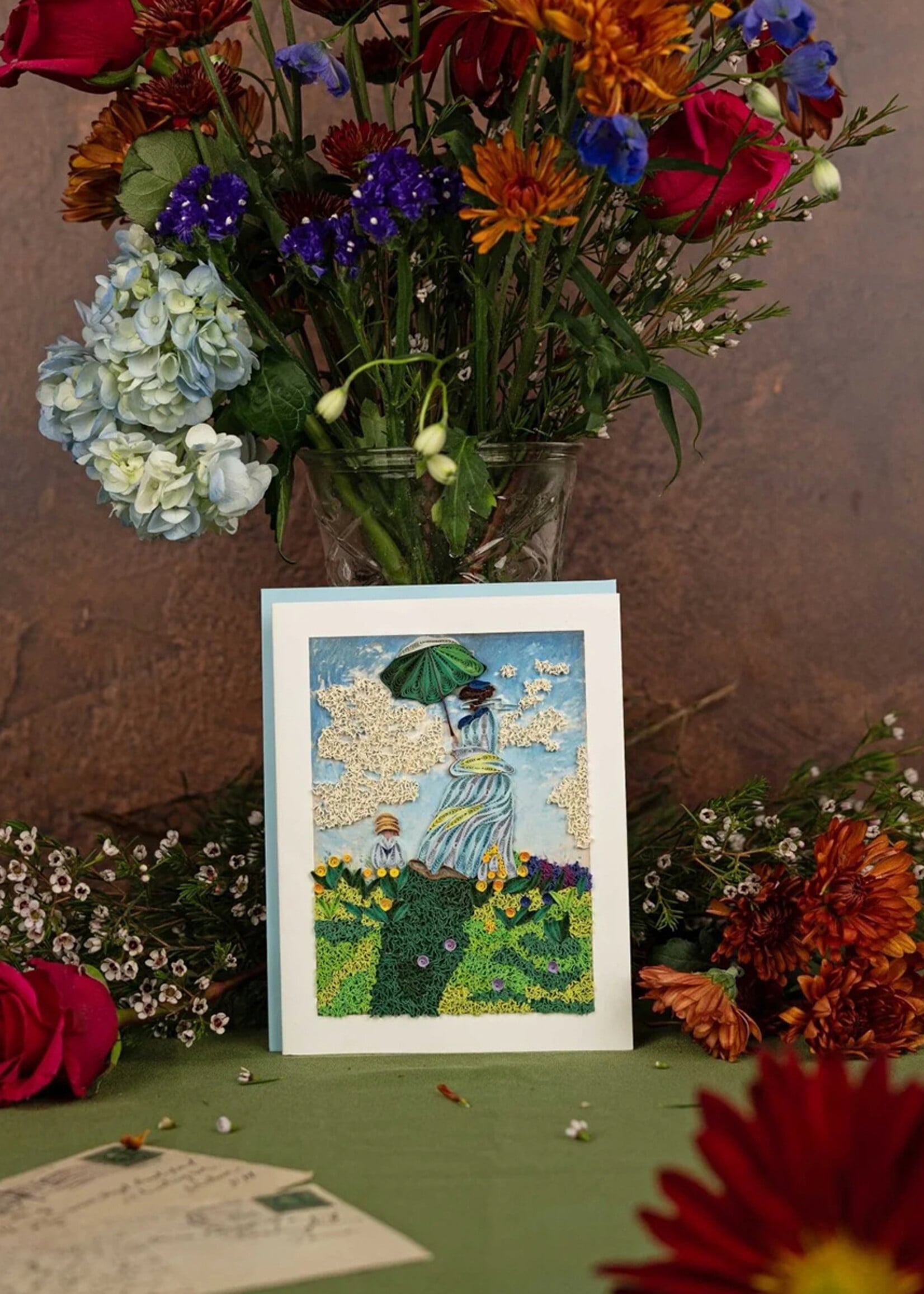 Quilling Cards Women with a Parasol - Artist Series Quilling Card
