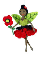 dZi Poppy Flower Fairy Felt Ornament