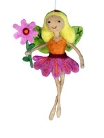 dZi Cosmos Flower Fairy Felt Ornament