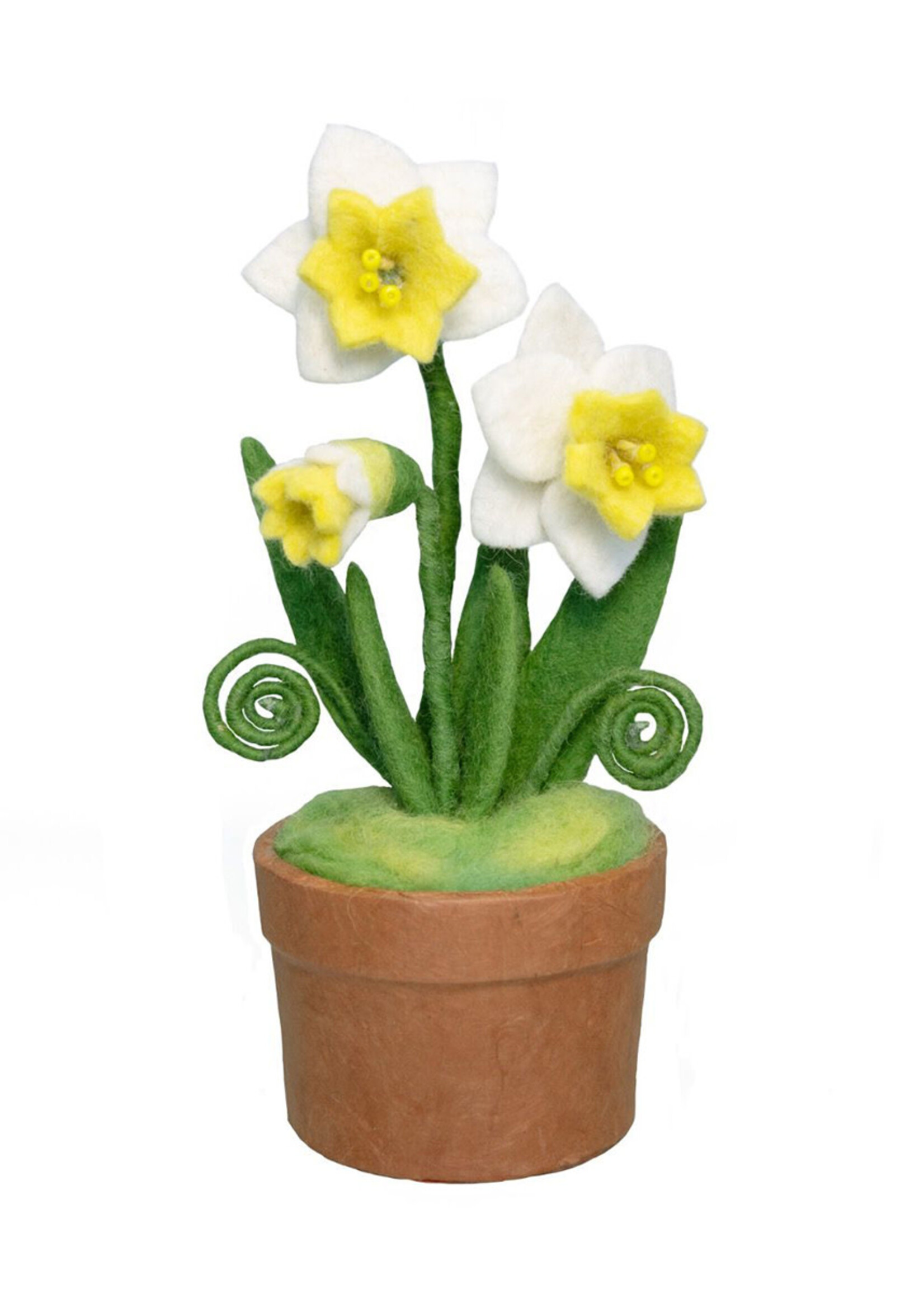 dZi Felt Potted Plant Daffodil Trio