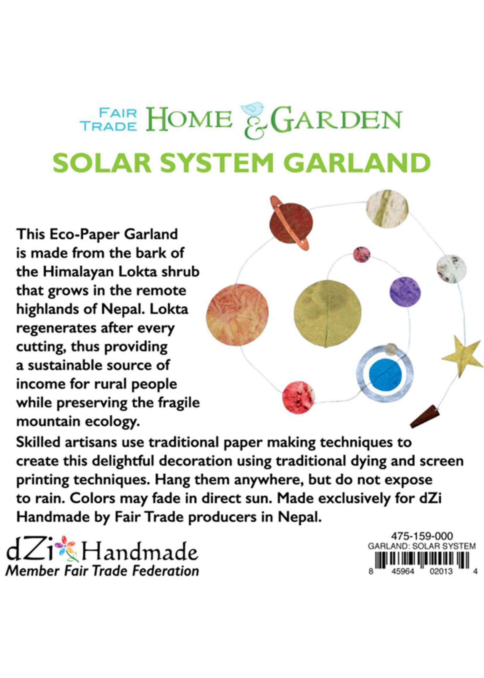 dZi Solar System Paper Garland