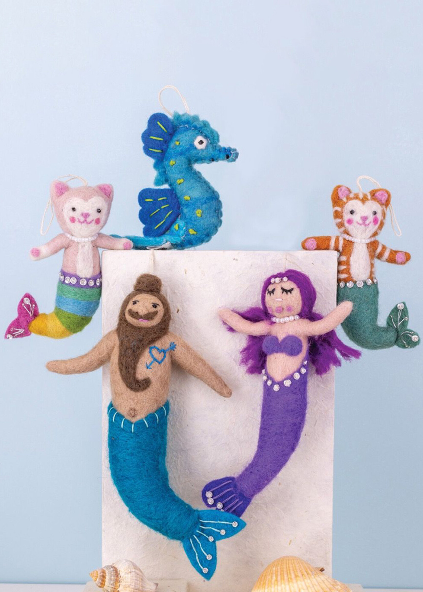 dZi Tabby Purrmaid - Felt Cat Mermaid