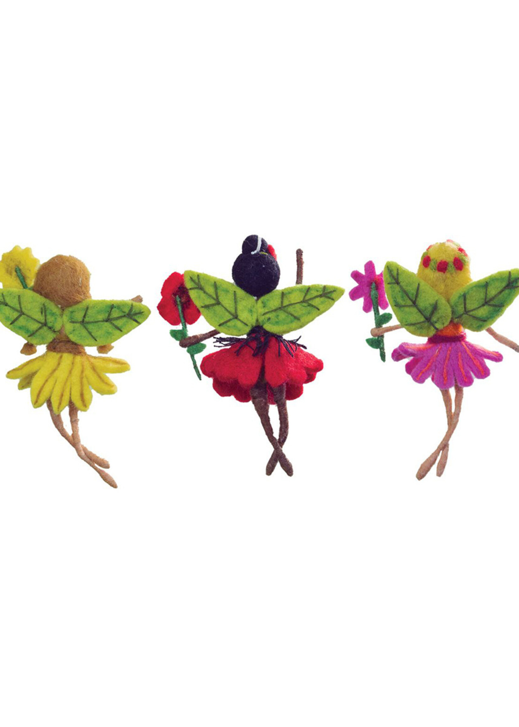 dZi Poppy Flower Fairy Felt Ornament