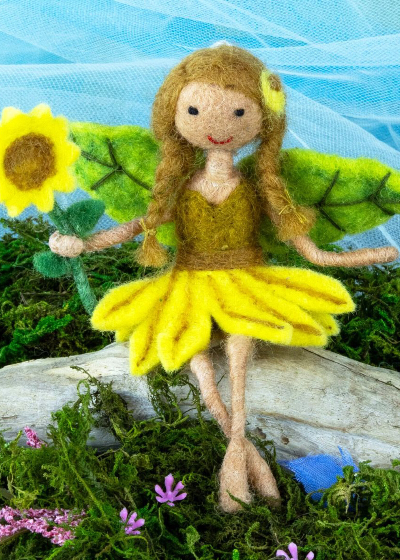 dZi Sunflower Fairy Felt Ornament