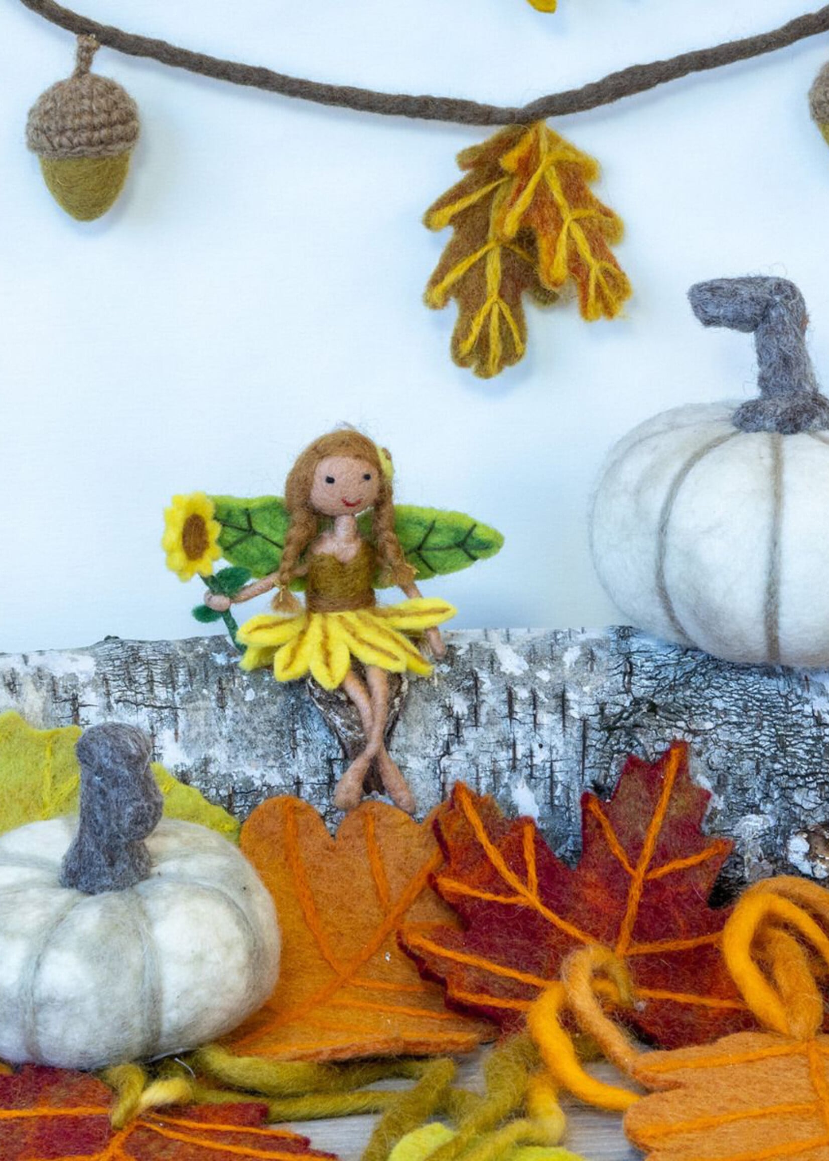 dZi Sunflower Fairy Felt Ornament