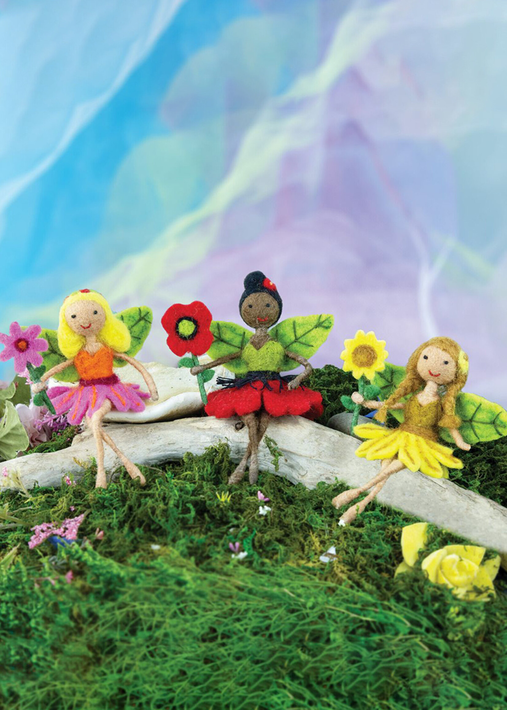 dZi Cosmos Flower Fairy Felt Ornament