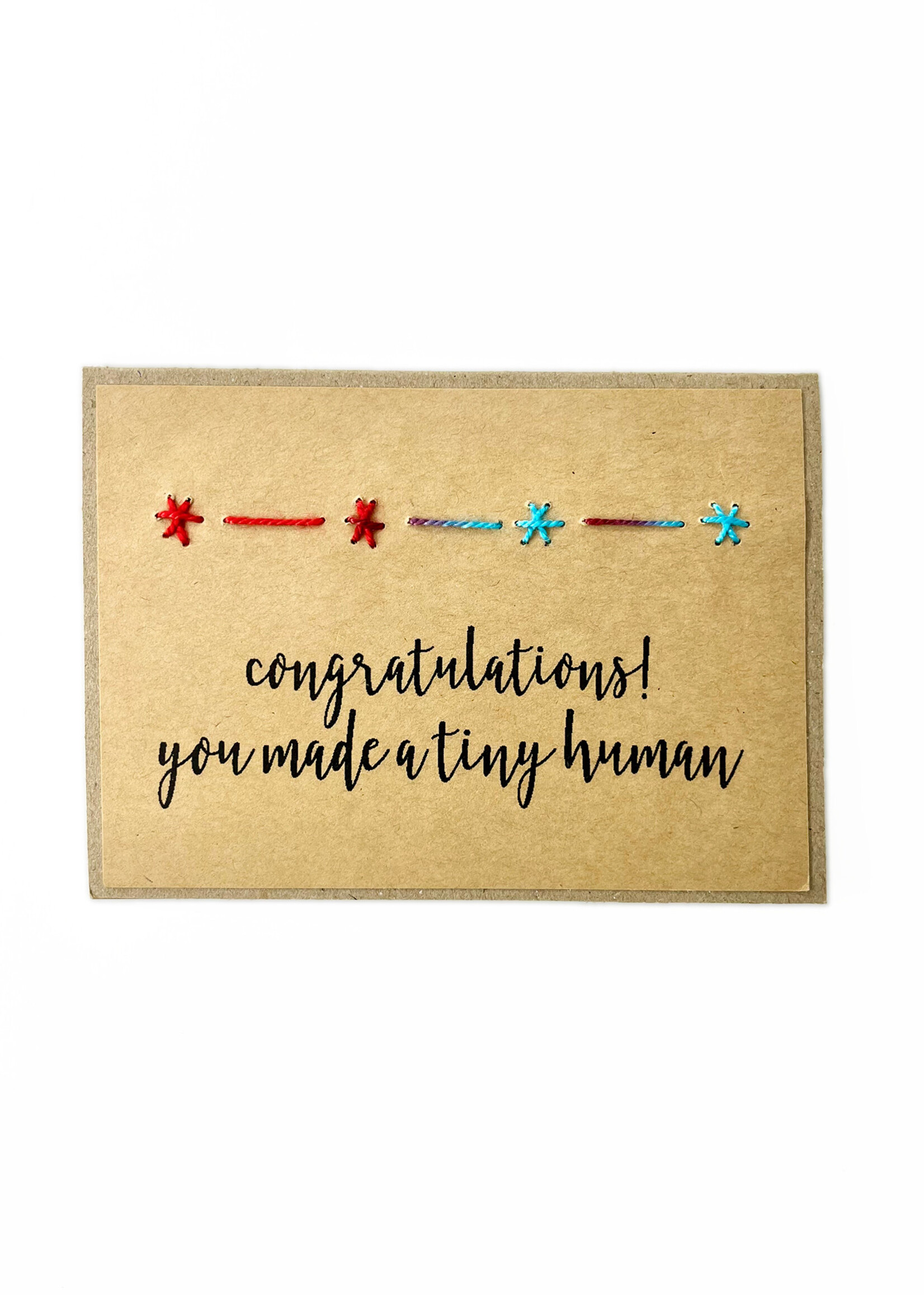 Rosie's Boutique Haiti Made a Tiny Human Handstitched Card