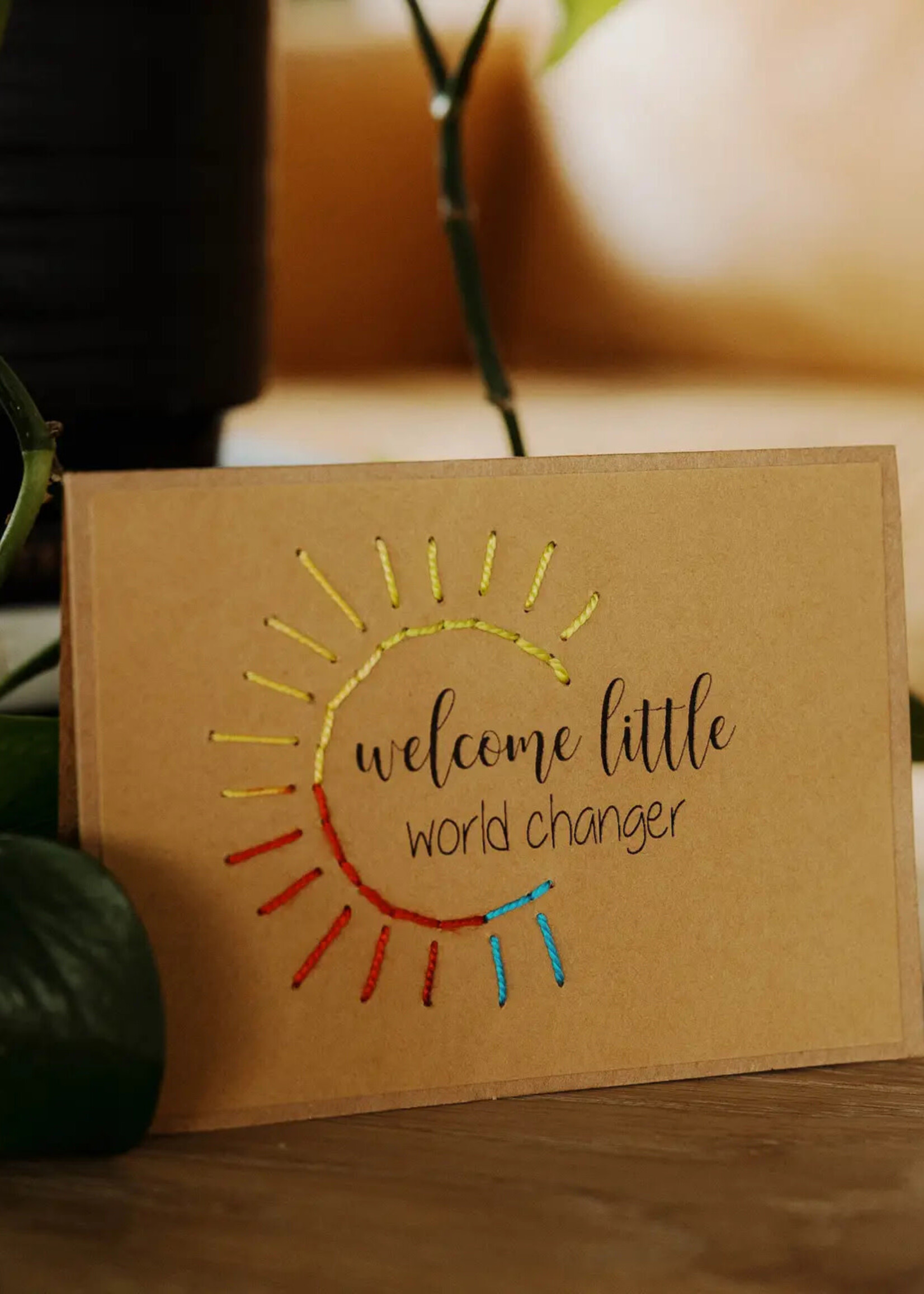 Rosie's Boutique Haiti Welcome World Changer Handstitched Card