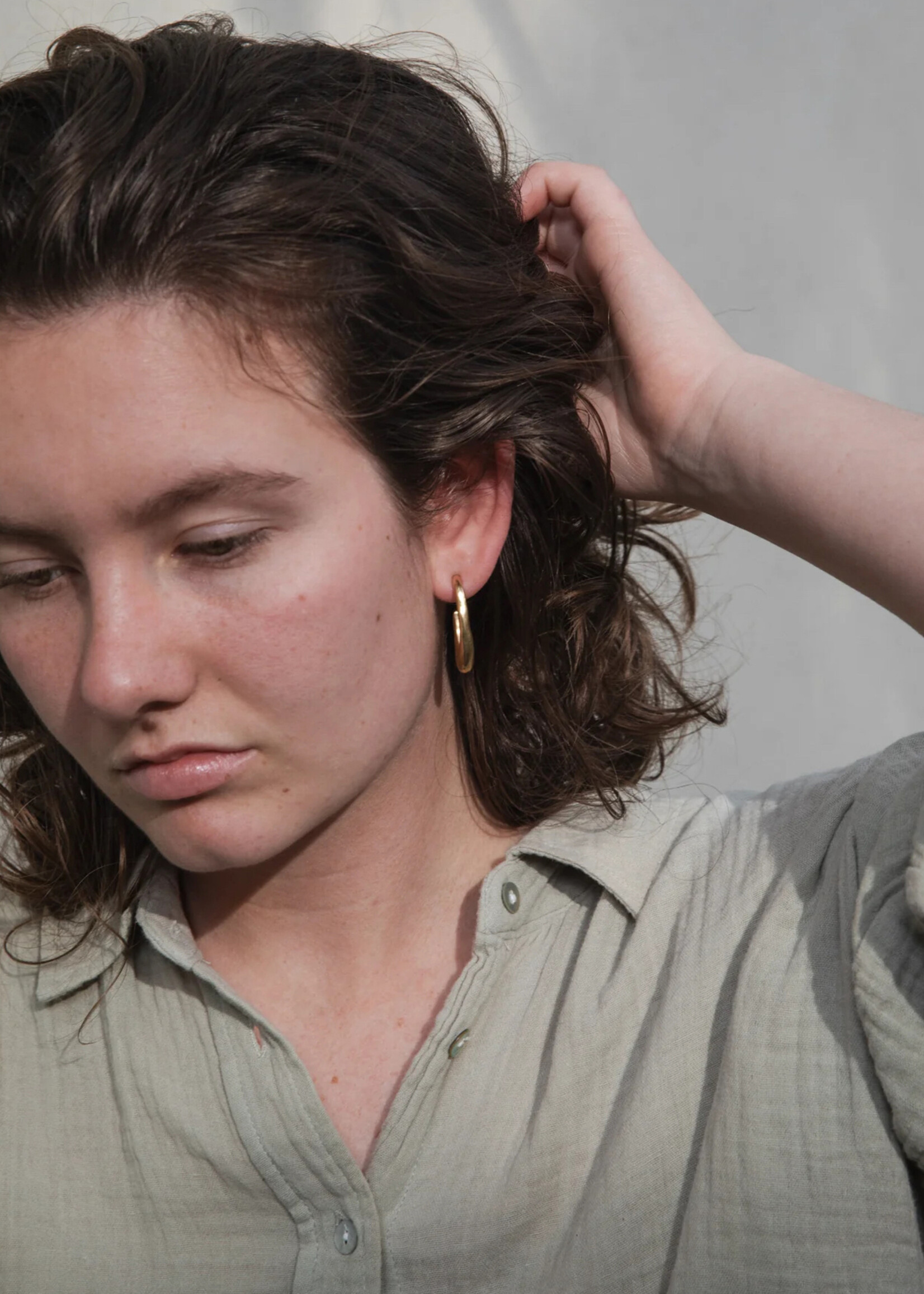 YEWO Aurora Hoops Earrings - 14K gold coated