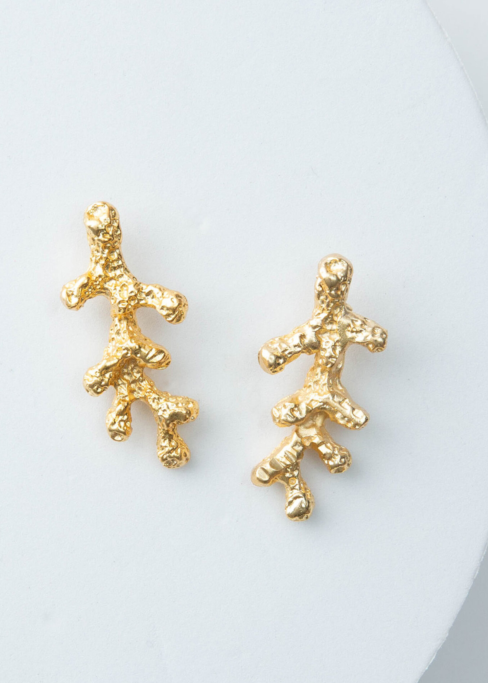 Noonday Casted Coral Earrings [gold plated]
