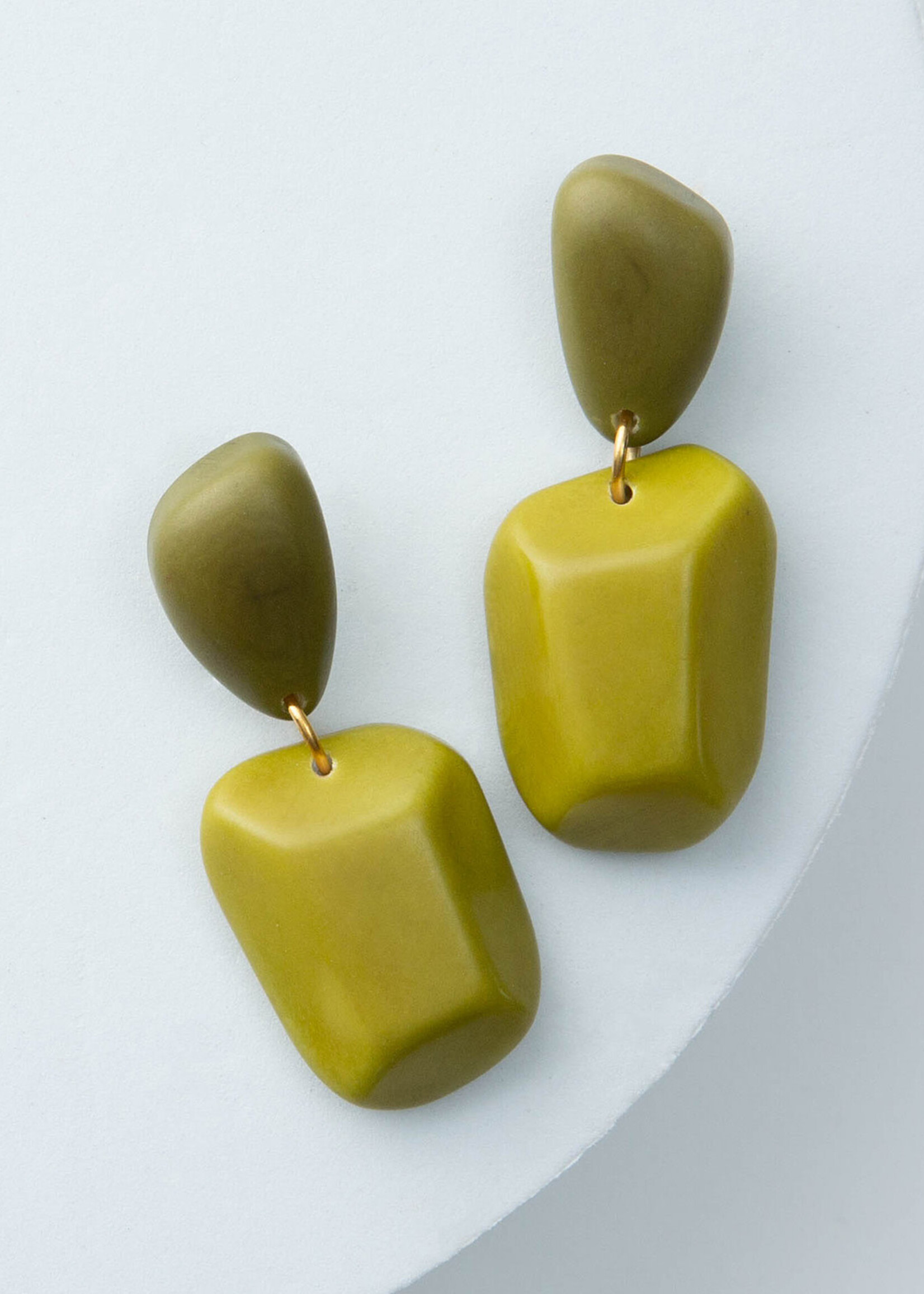 Noonday Kiwi Geo Earrings