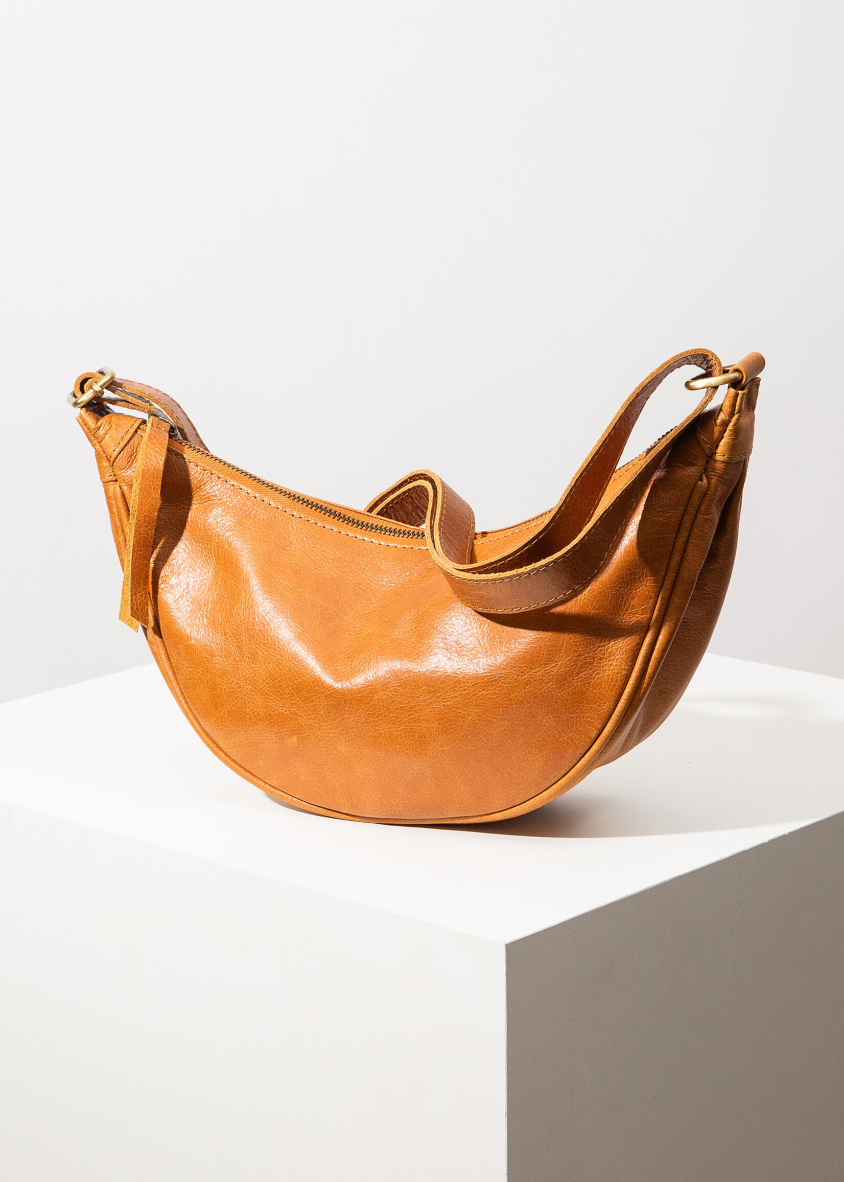 Noonday Leather Crescent Sling Purse