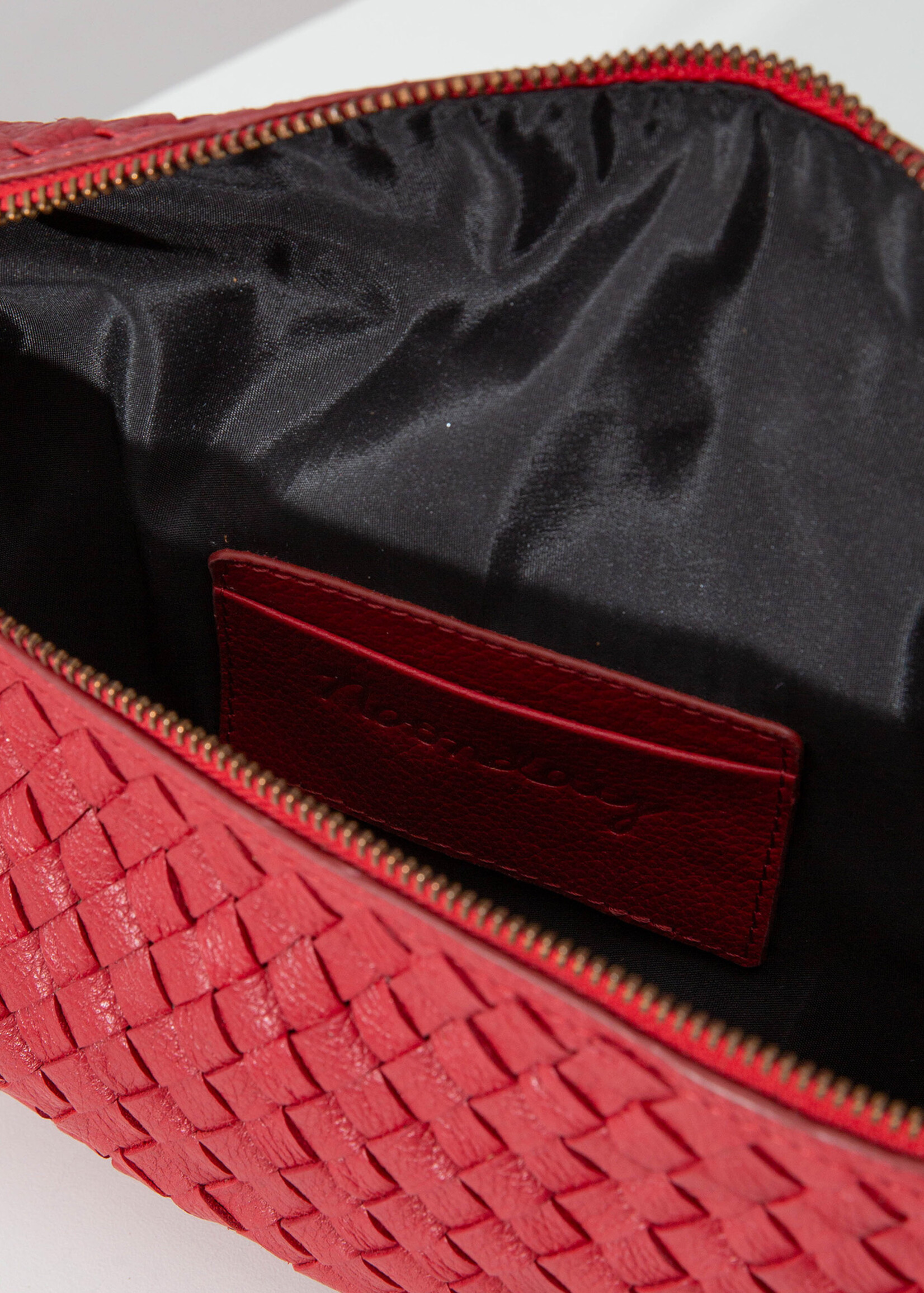 Noonday Red Essential Crossbody Purse - Woven Leather