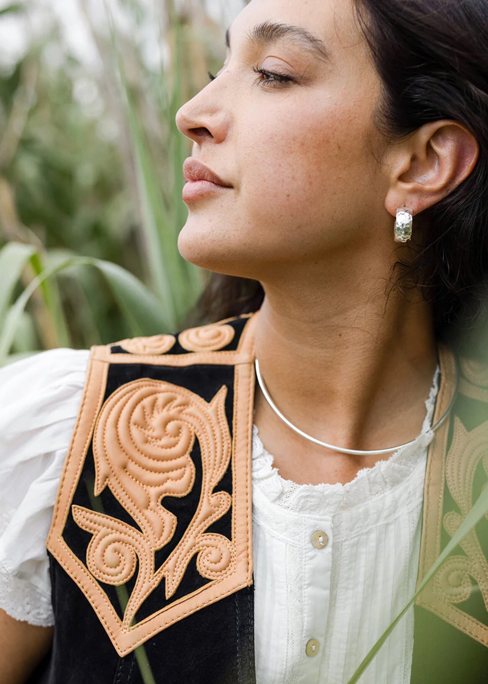 Noonday Wide Hammered Hoop Earrings