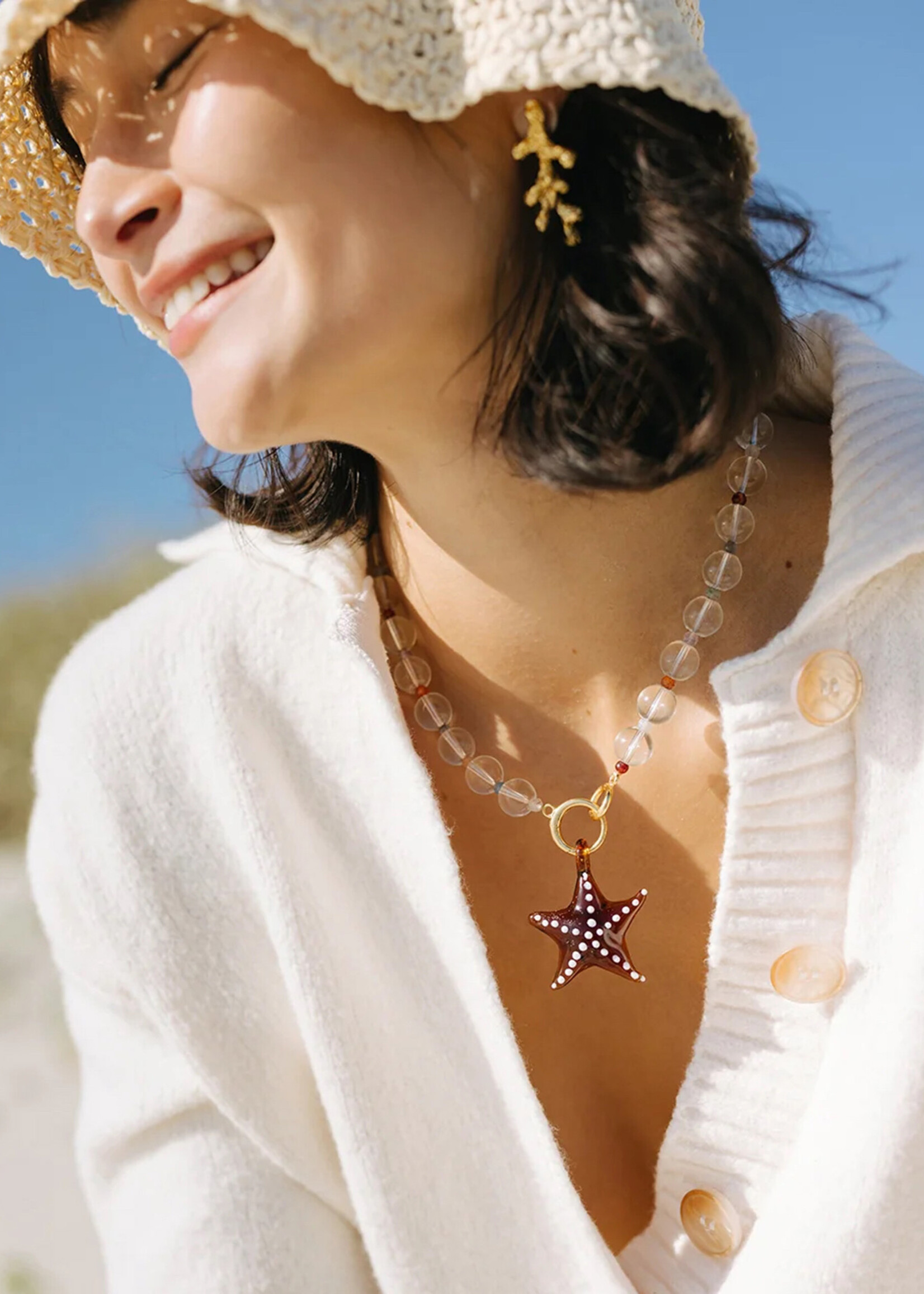 Noonday Casted Coral Earrings [gold plated]