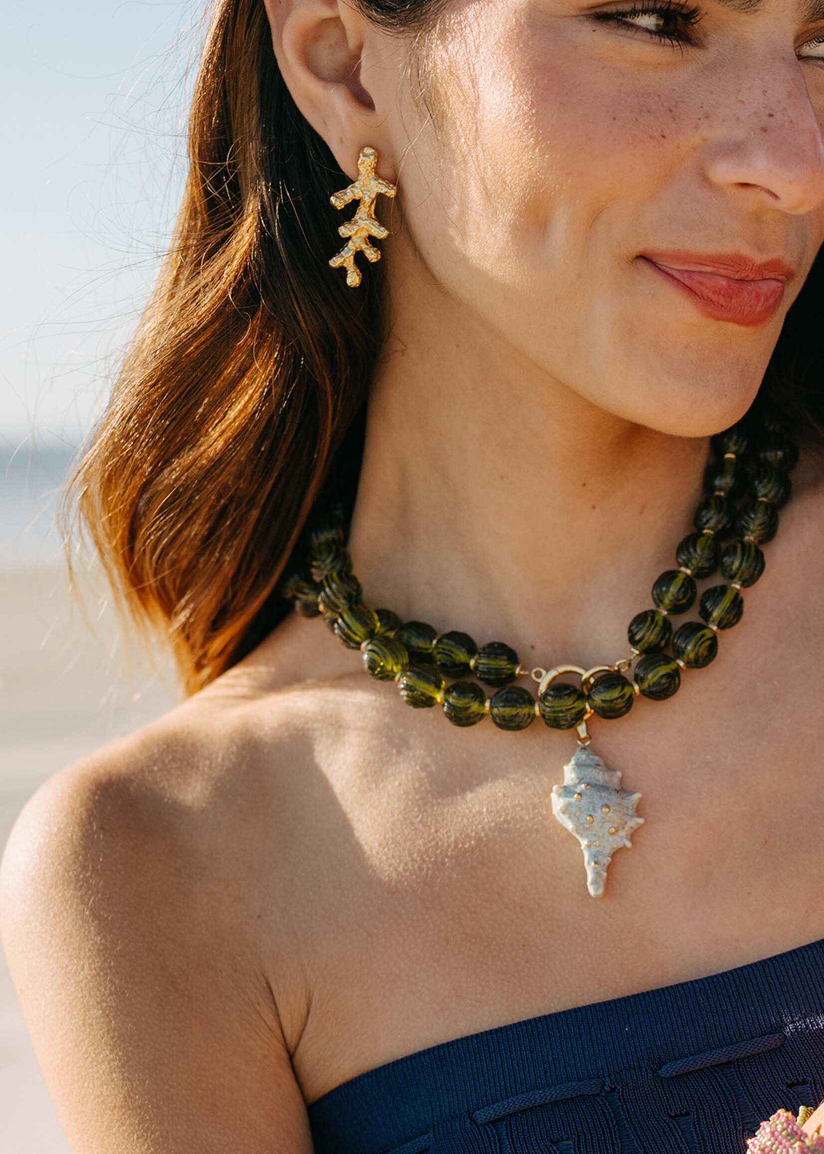 Noonday Casted Coral Earrings [gold plated]