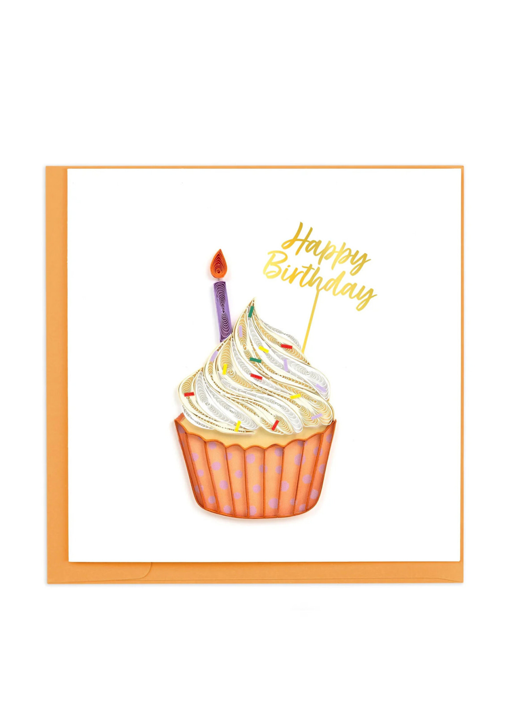 Quilling Cards Polka Dot Birthday Cupcake Quilling Card