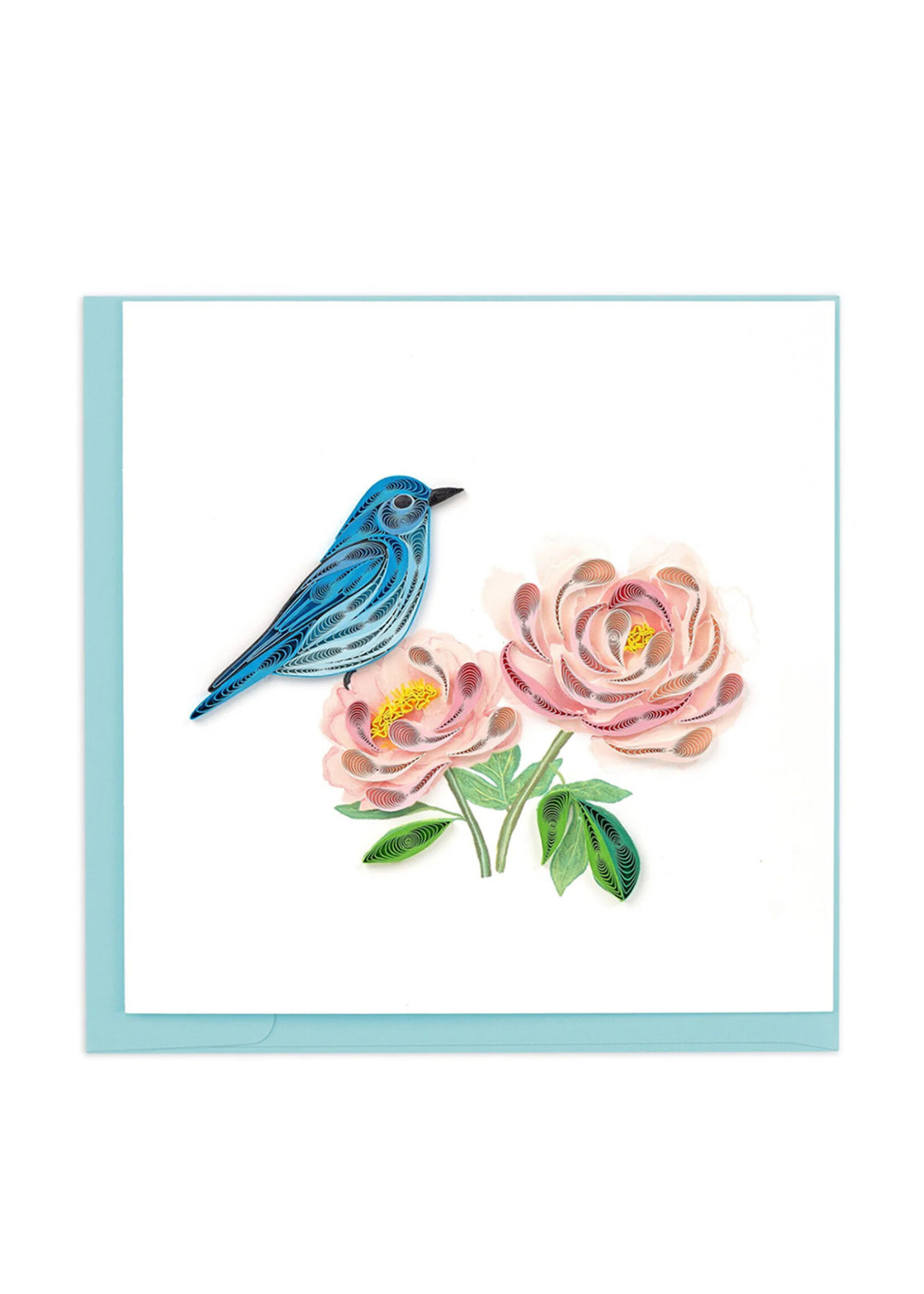 Quilling Cards Bluebird & Peonies Quilling Card