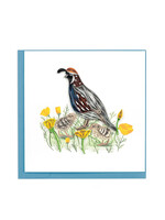 Quilling Cards Quail with Chicks & Poppies Quilling Card