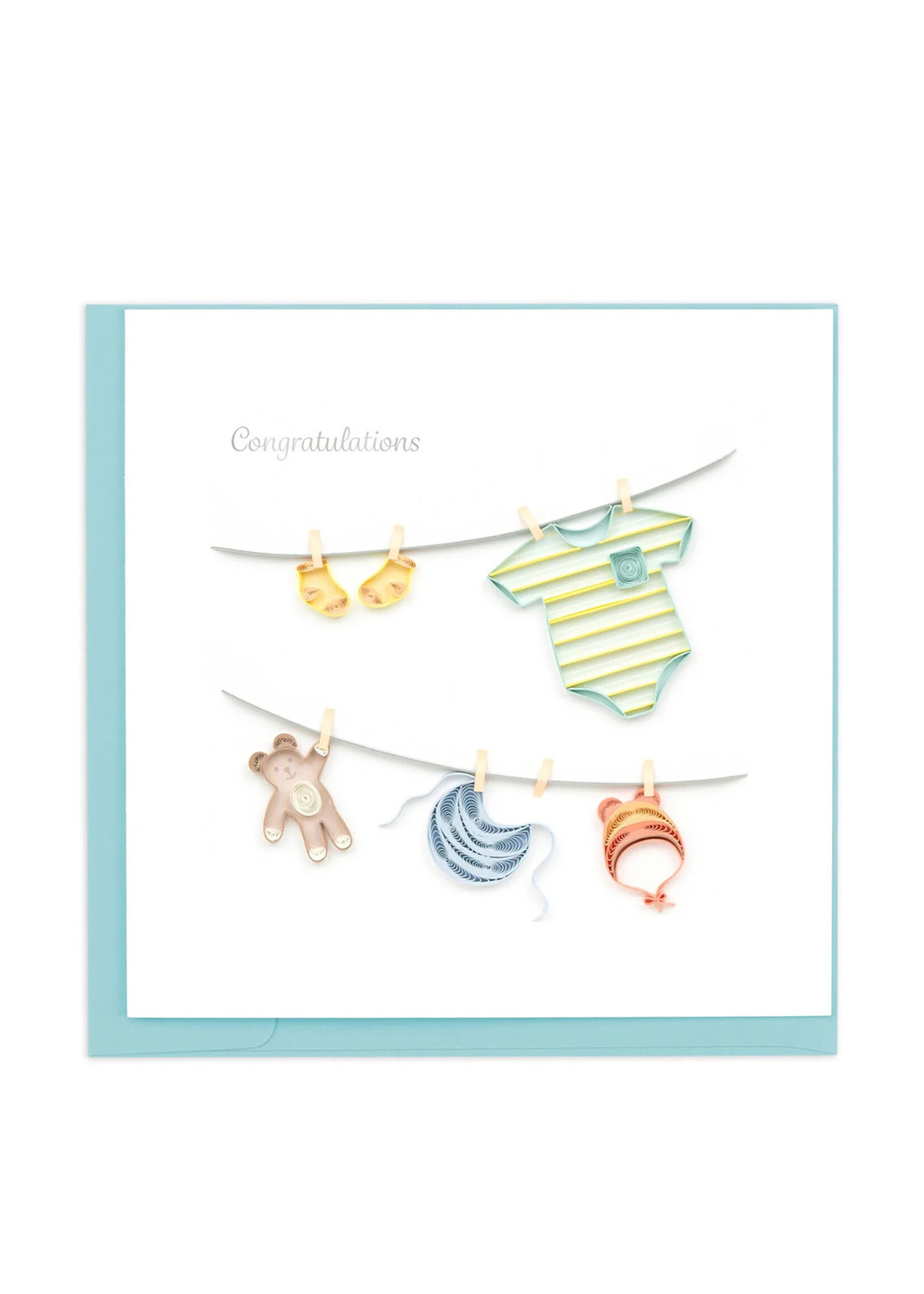 Quilling Cards Baby Clothesline Quilling Card