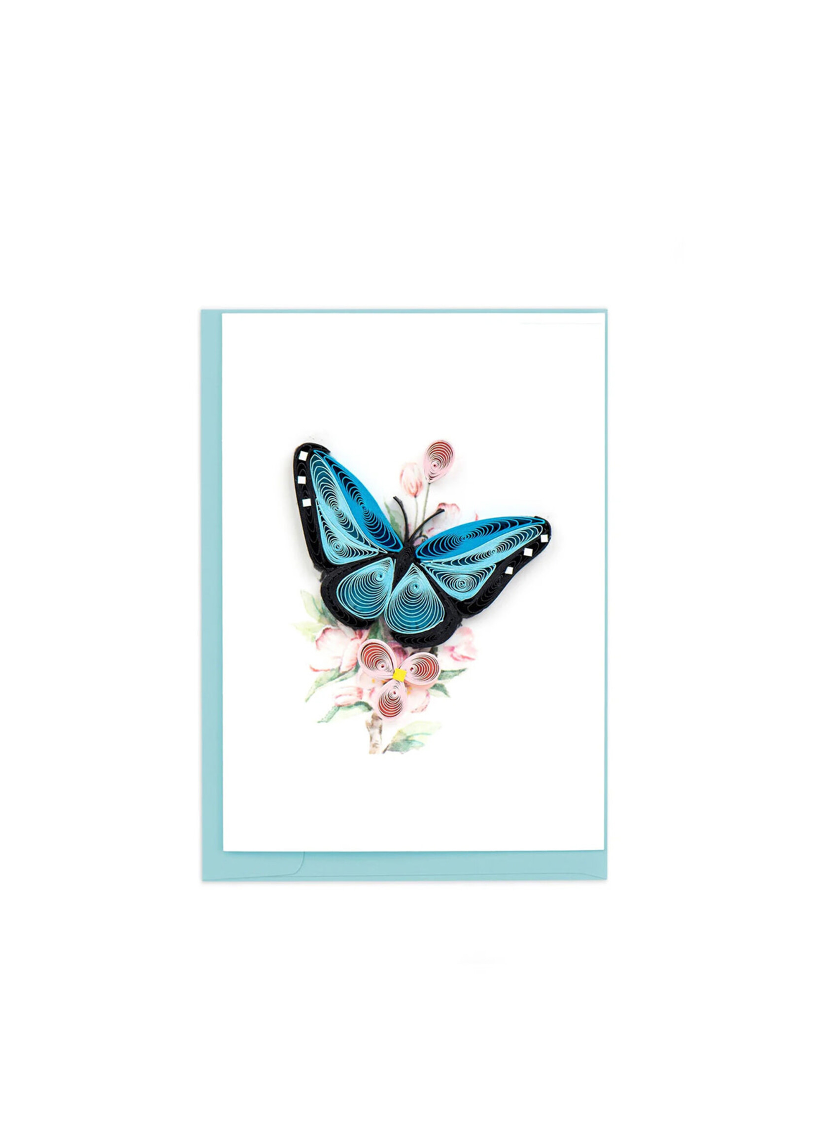 Quilling Cards Mini Blue Butterfly & Pink Flower Quilling Card