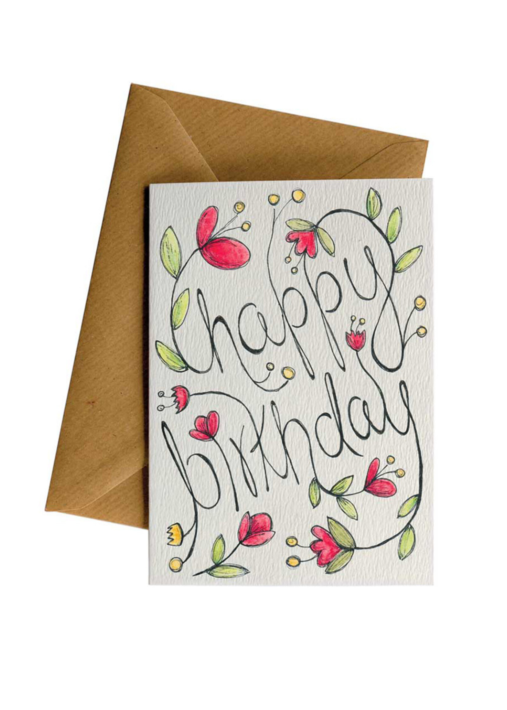 Little Difference Happy Birthday Flowers Card
