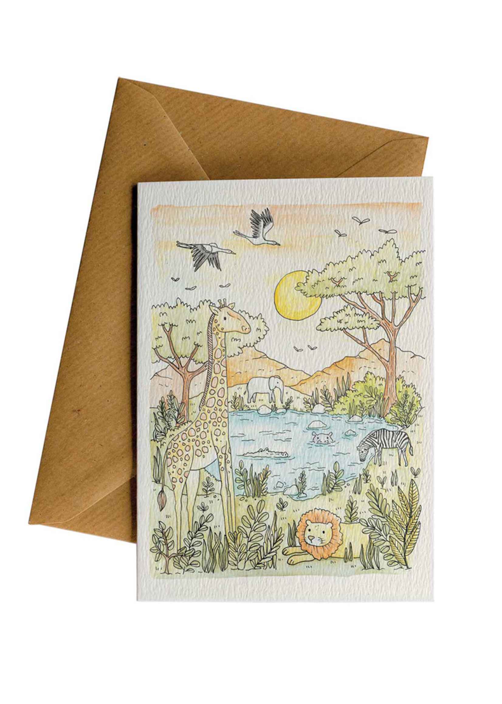 Little Difference African Watering Hole Card