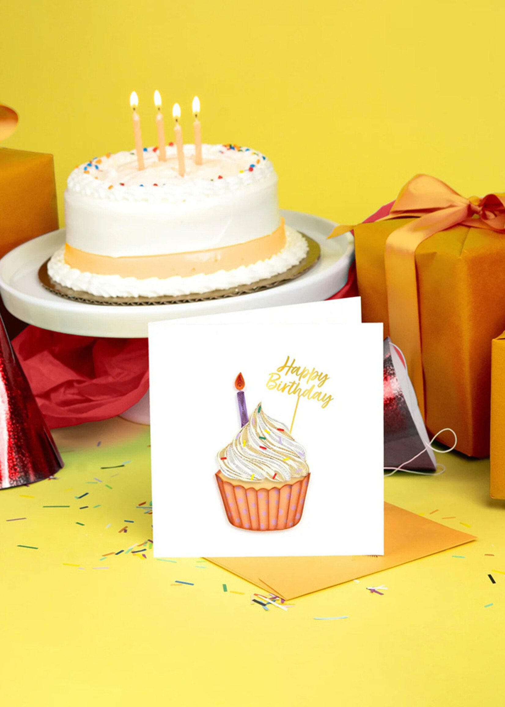 Quilling Cards Polka Dot Birthday Cupcake Quilling Card