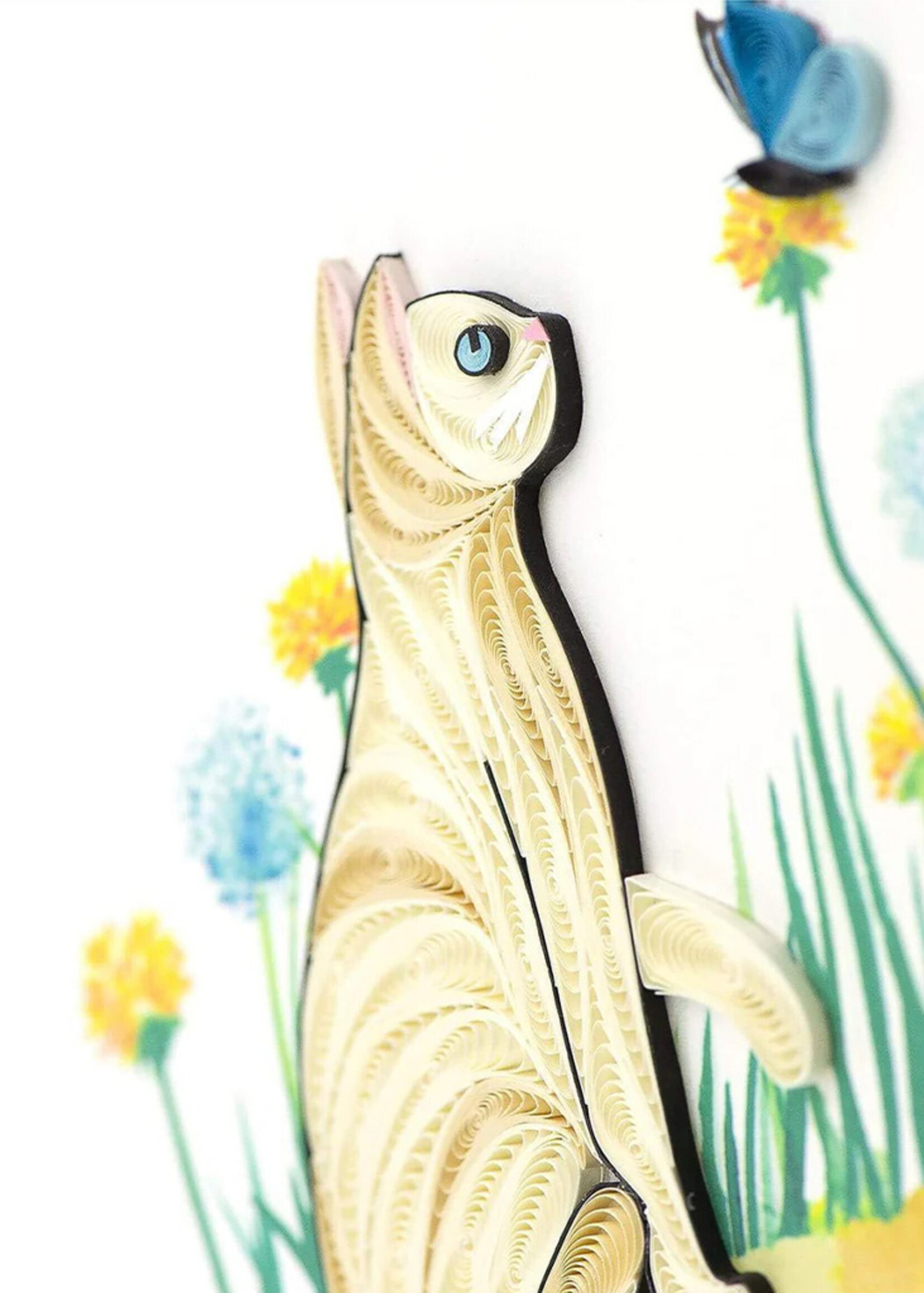 Quilling Cards White Cat & Butterfly Quilling Card