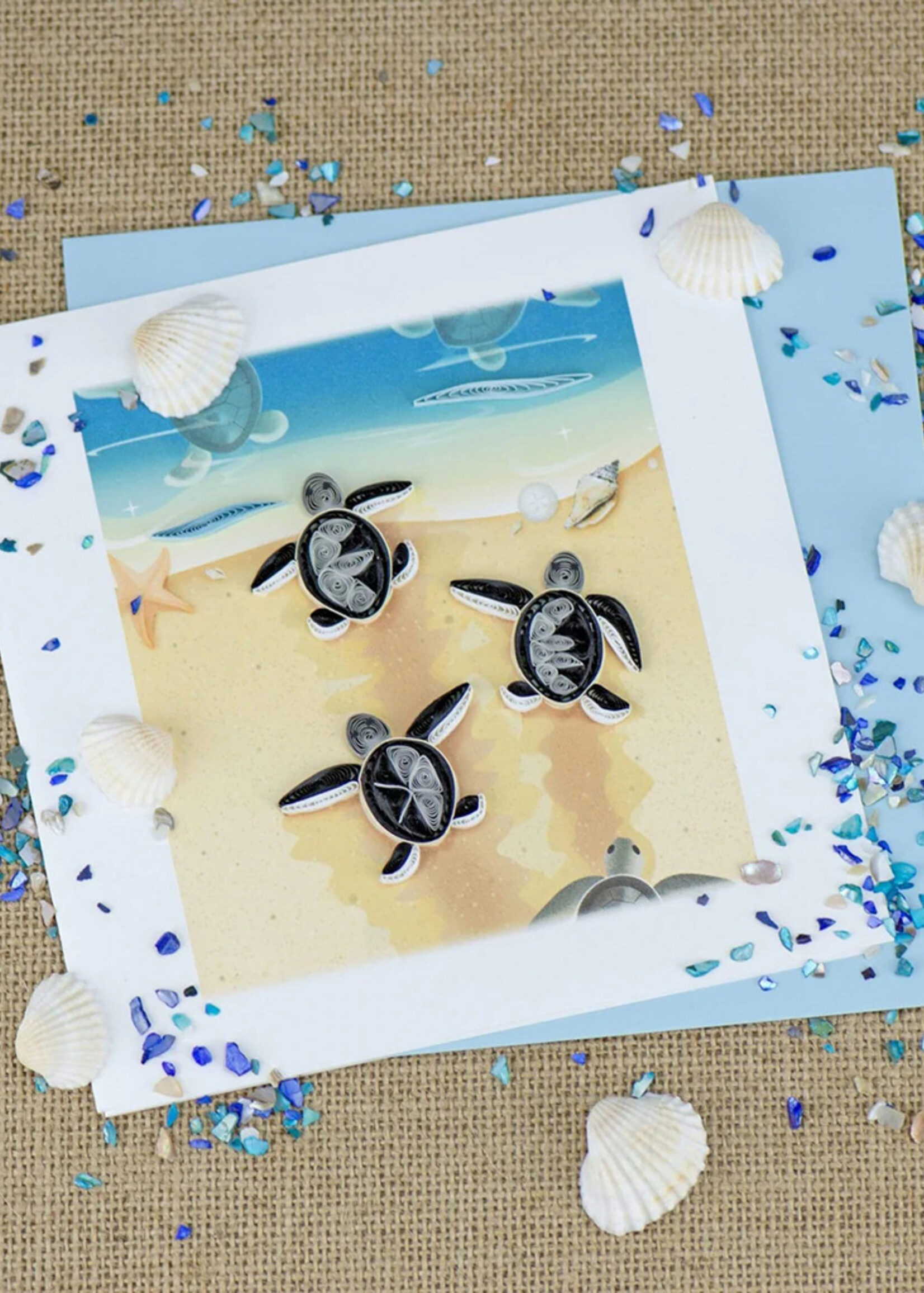 Quilling Cards Sea Turtle Hatchllings Quilling Card