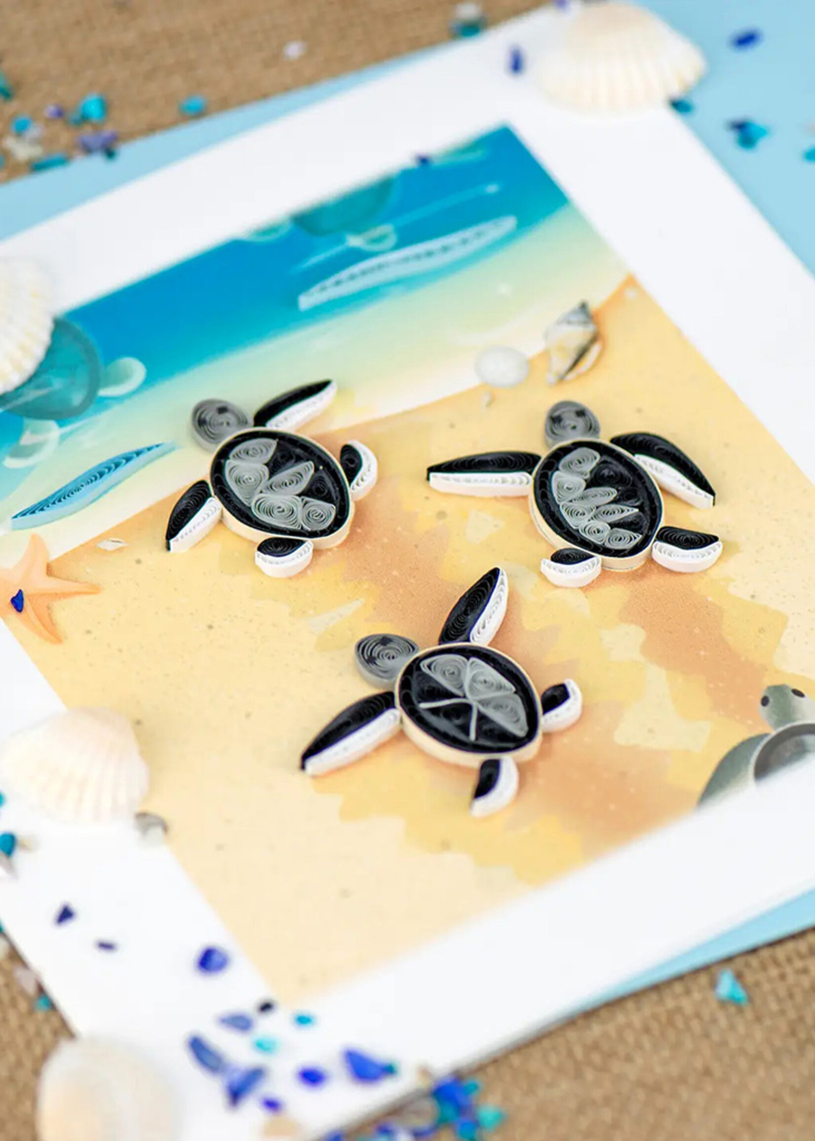 Quilling Cards Sea Turtle Hatchlings Quilling Card
