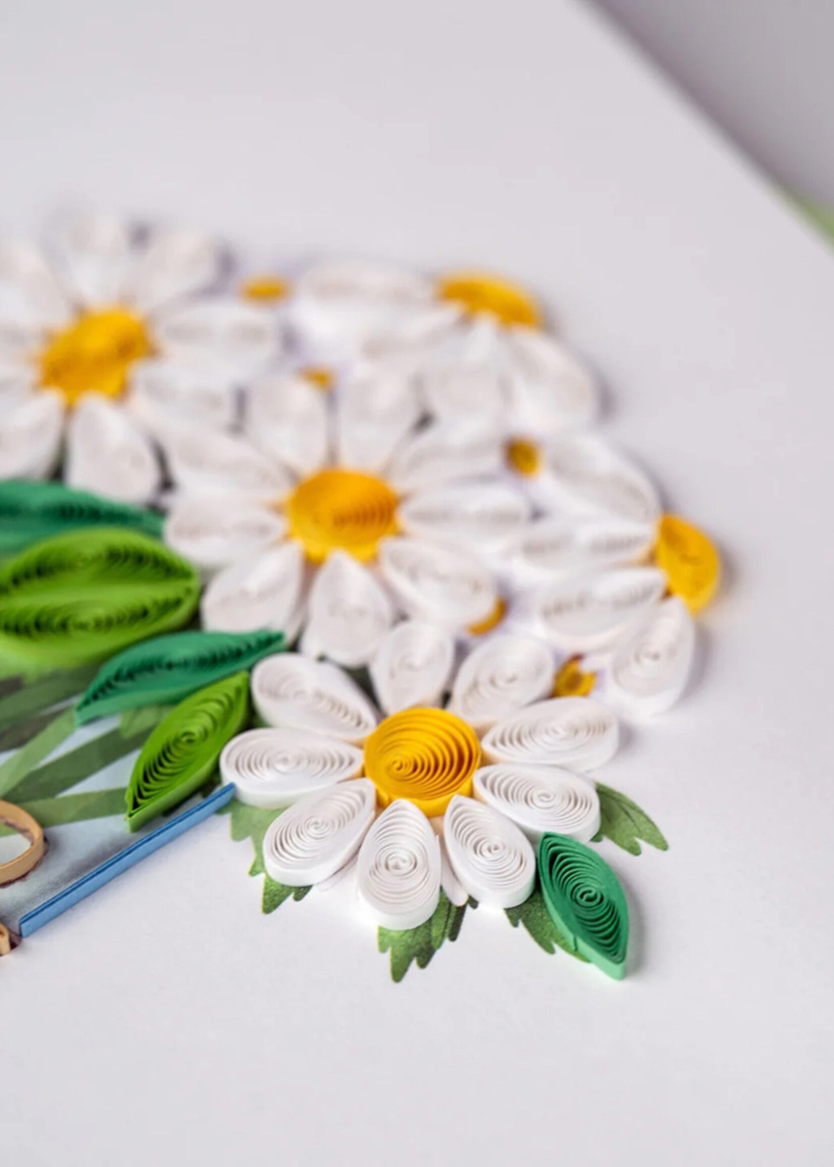 Quilling Cards White Daisies in Jar Quilling Card