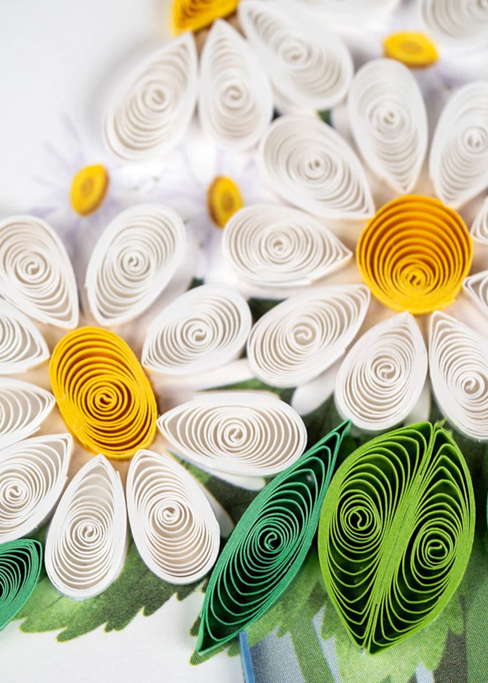 Quilling Cards White Daisies in Jar Quilling Card
