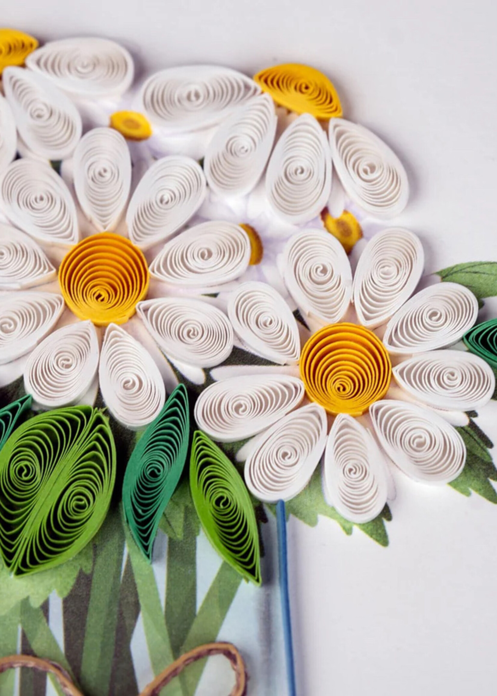 Quilling Cards White Daisies in Jar Quilling Card