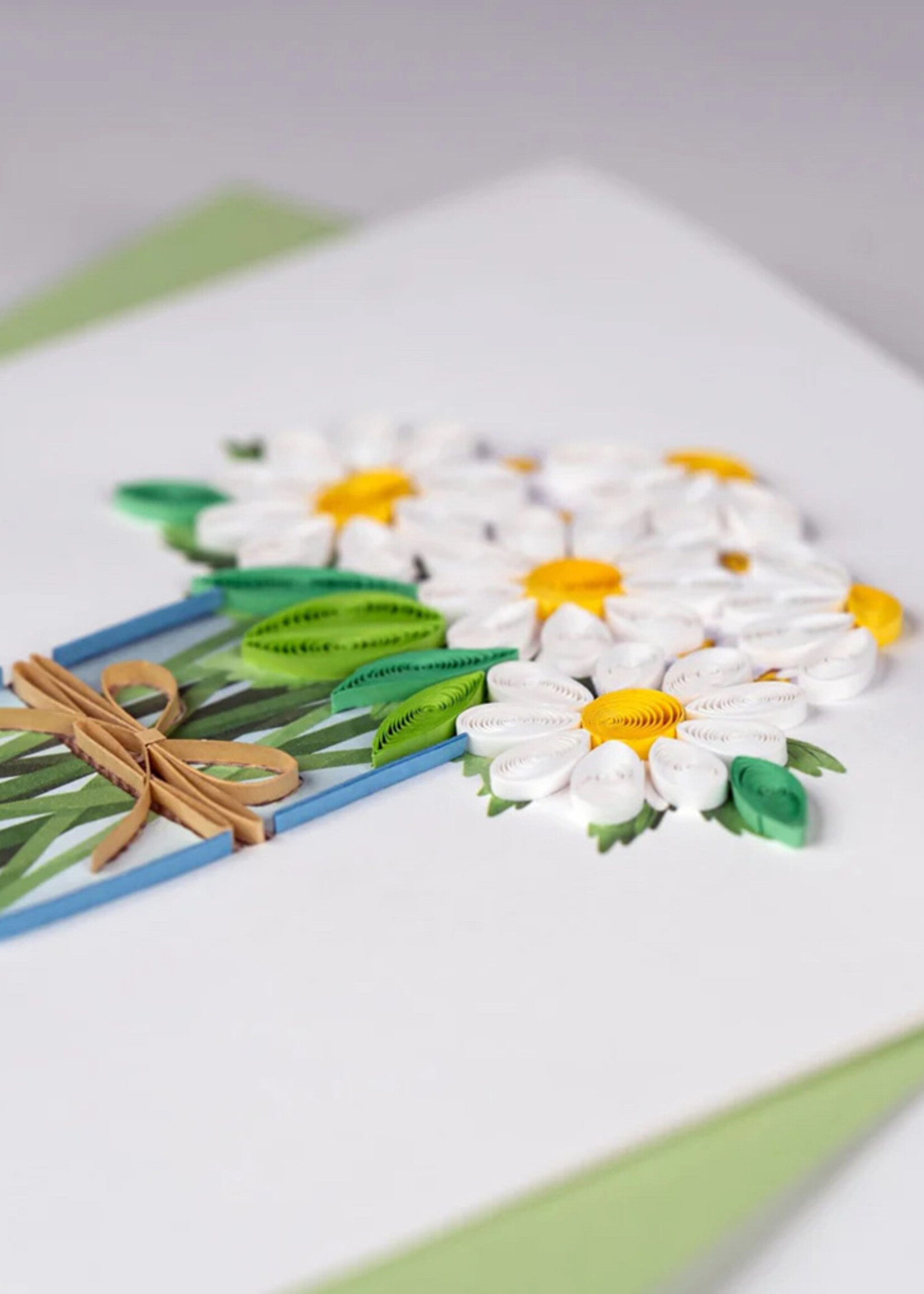 Quilling Cards White Daisies in Jar Quilling Card