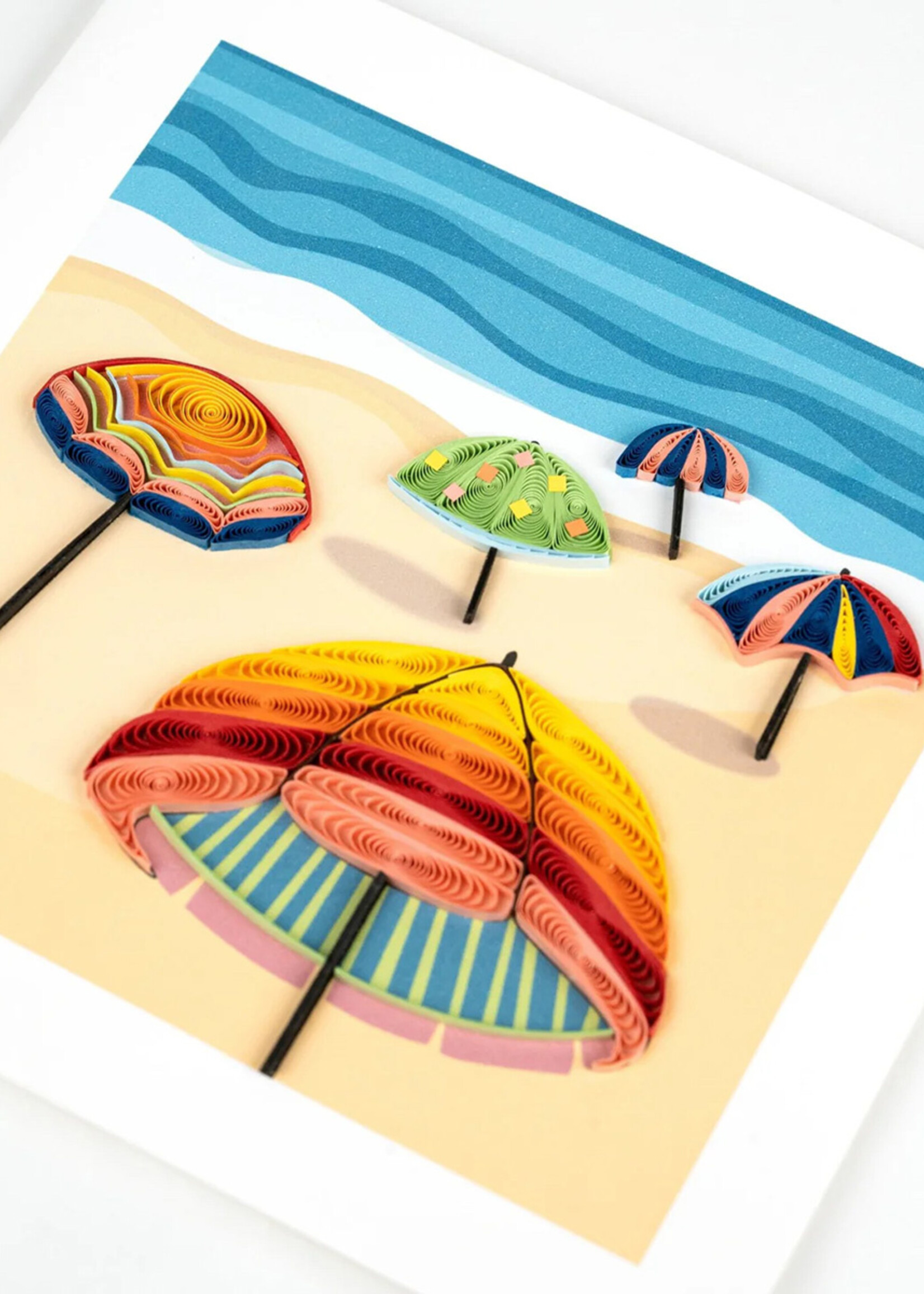 Quilling Cards Colorful Beach Umbrellas Quilling Card