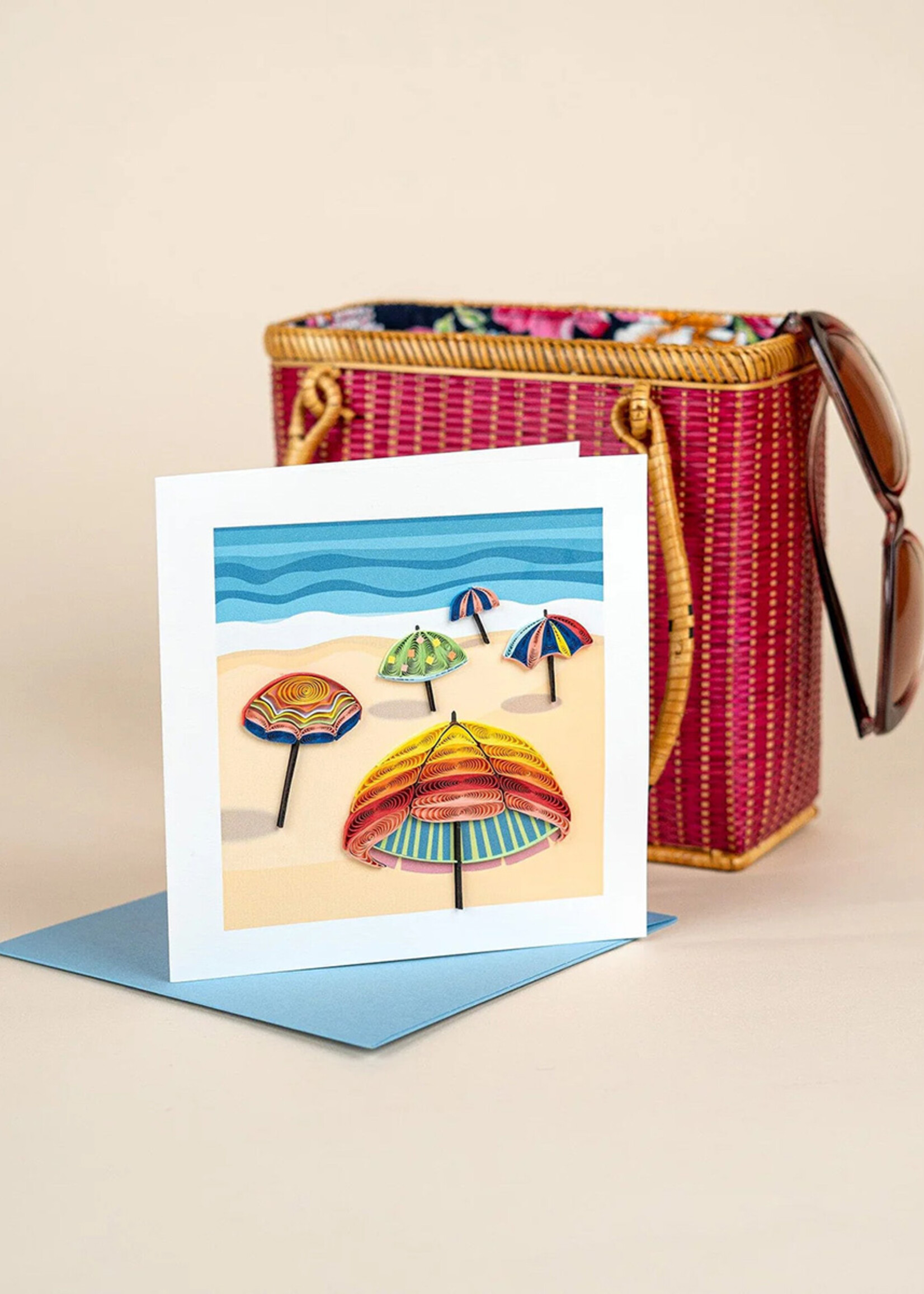Quilling Cards Colorful Beach Umbrellas Quilling Card