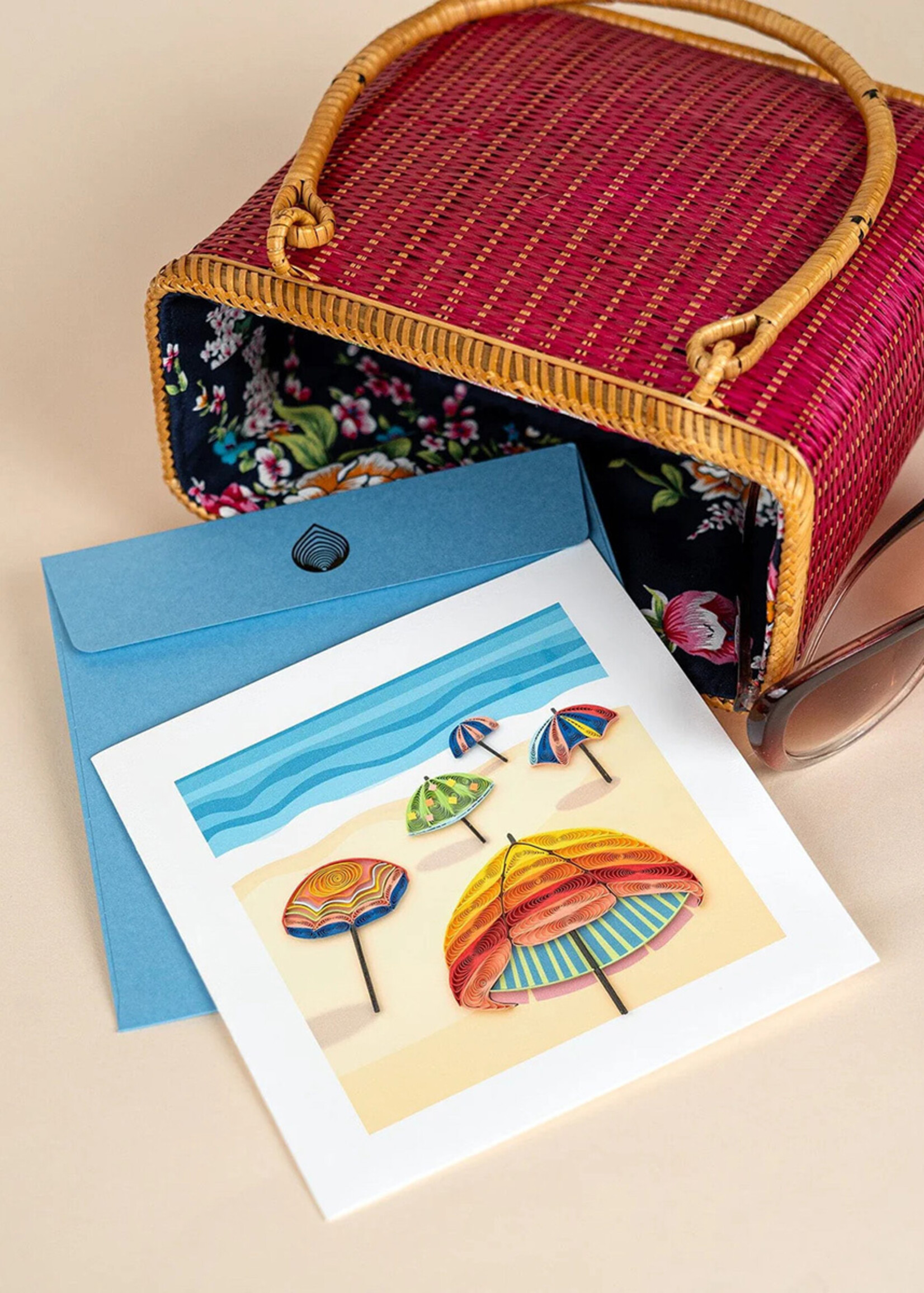 Quilling Cards Colorful Beach Umbrellas Quilling Card