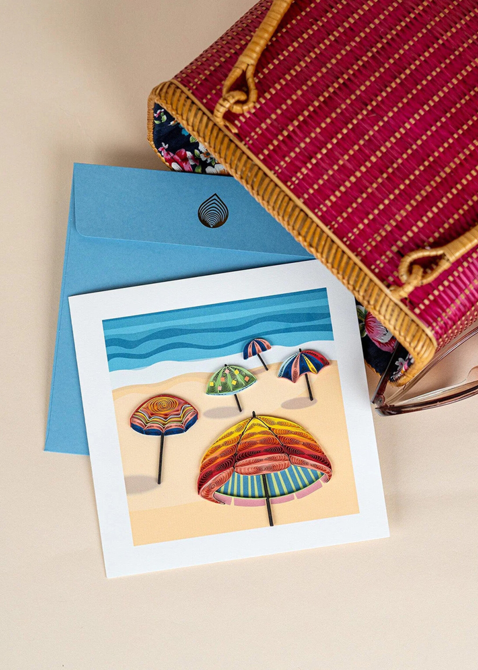 Quilling Cards Colorful Beach Umbrellas Quilling Card