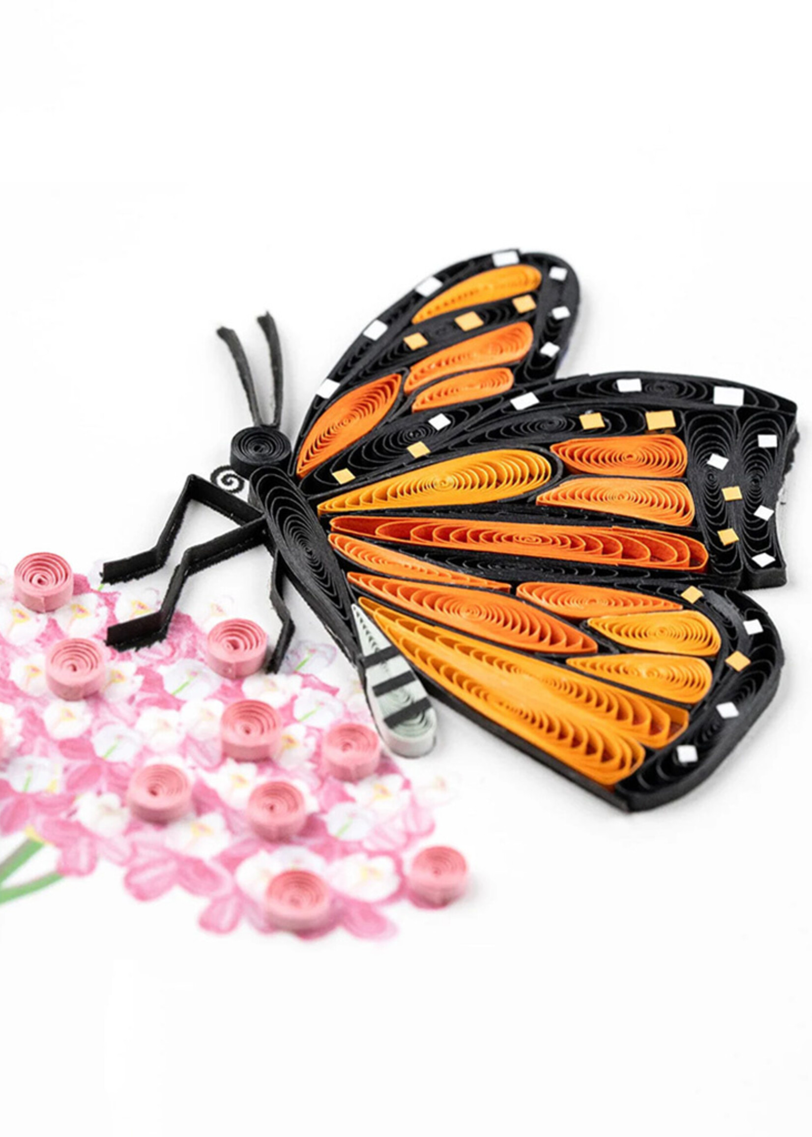 Quilling Cards Monarch Butterfly with Milkweed Quilling Card