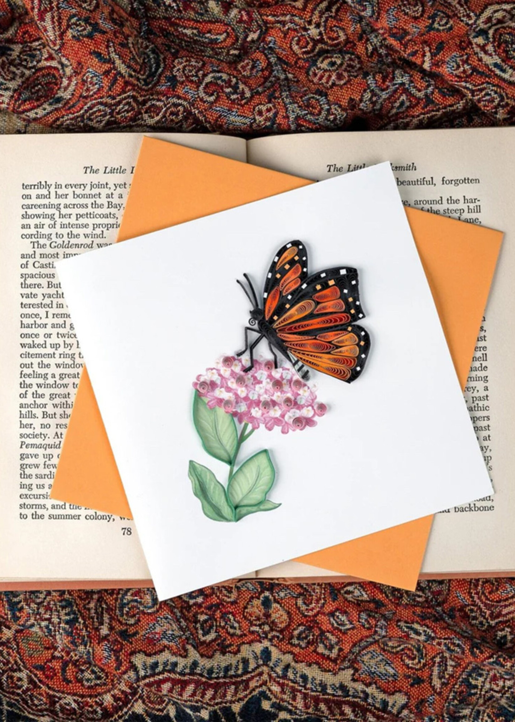 Quilling Cards Monarch Butterfly with Milkweed Quilling Card
