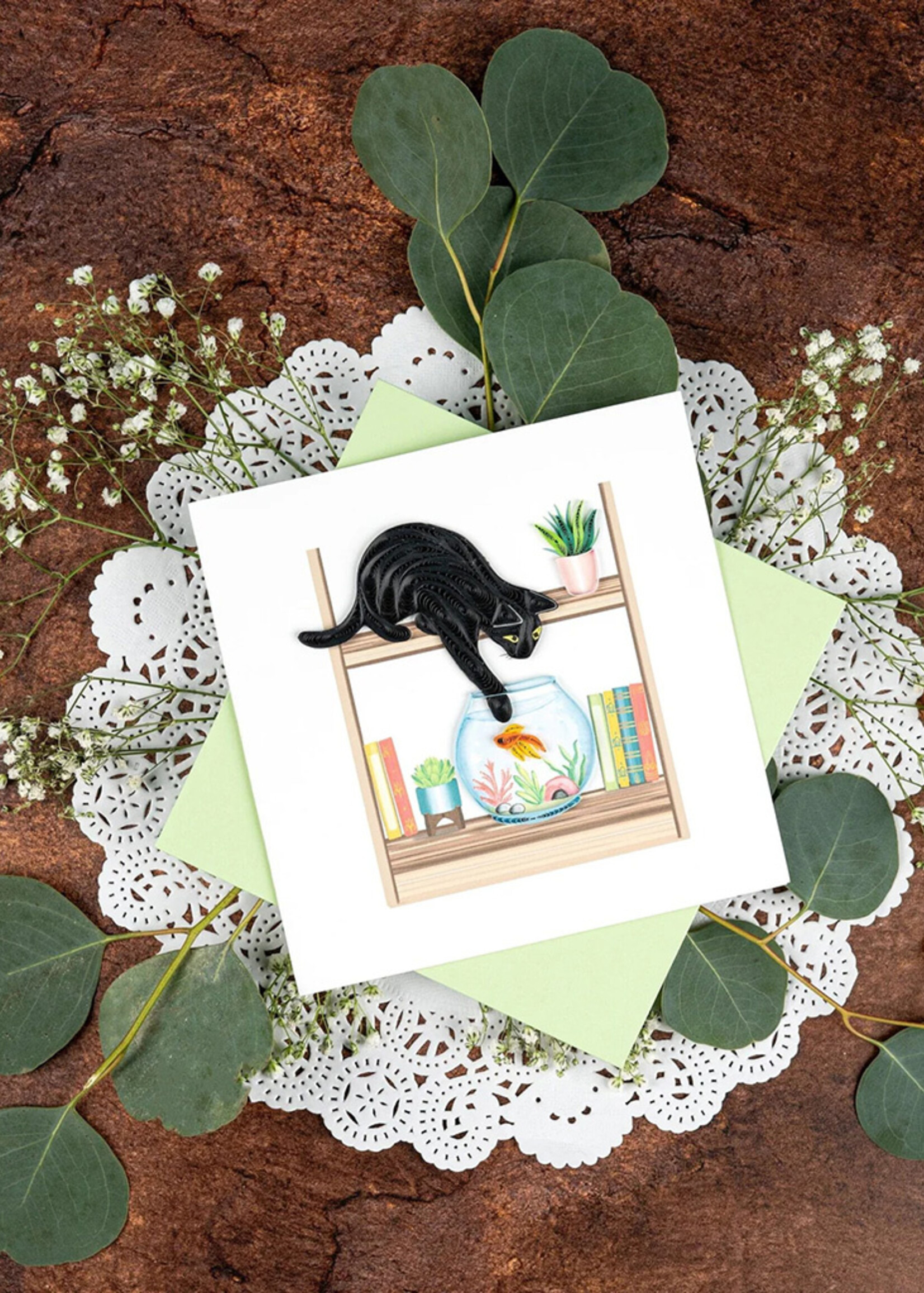 Quilling Cards Mischievous Cat Quilling Card
