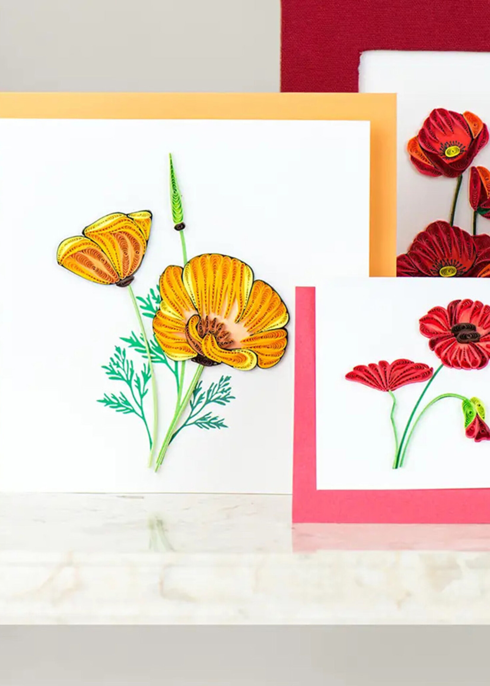 Quilling Cards California Poppies Quilling Card